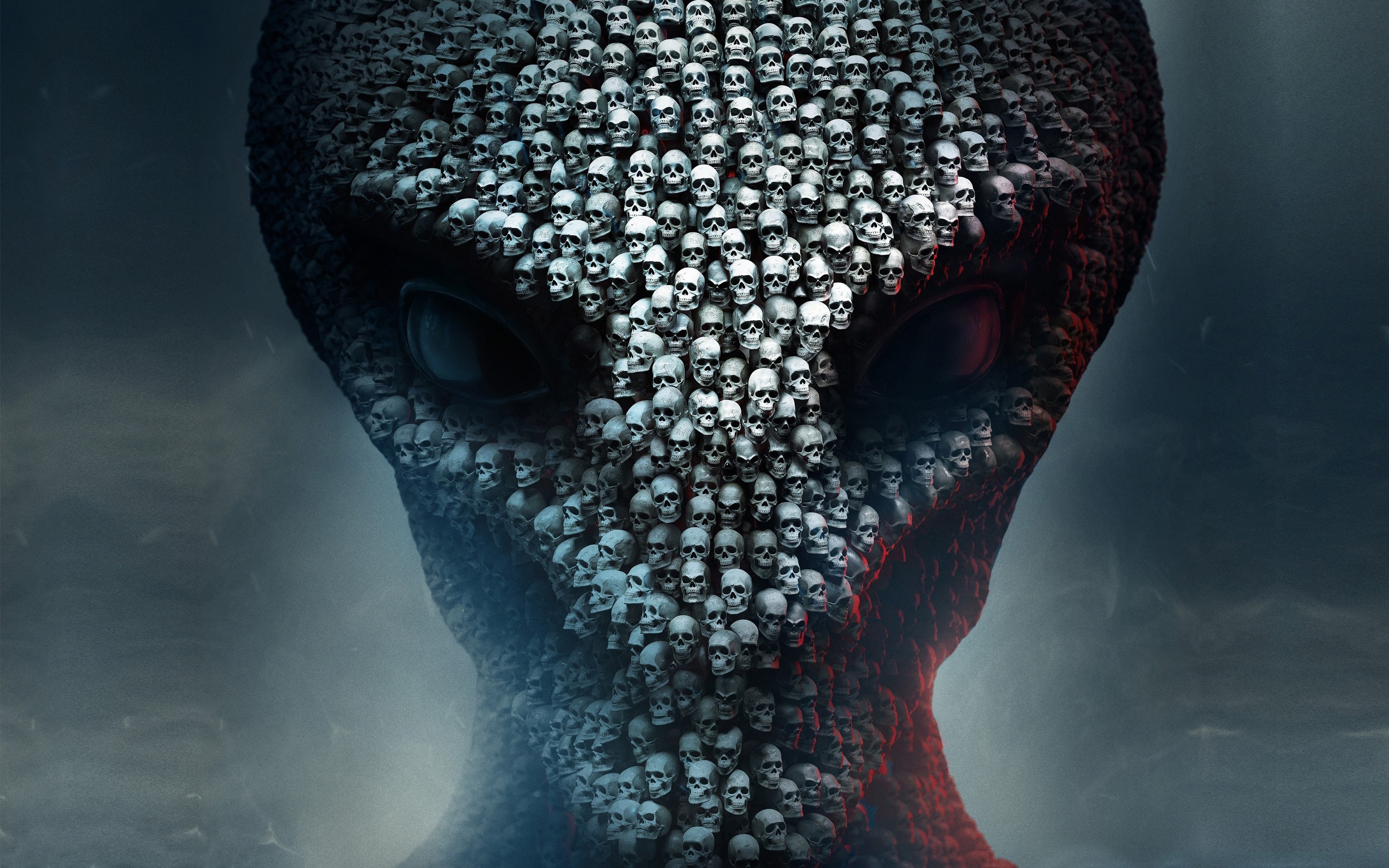 Alien head made of skulls from XCOM 2 HD Wallpaper