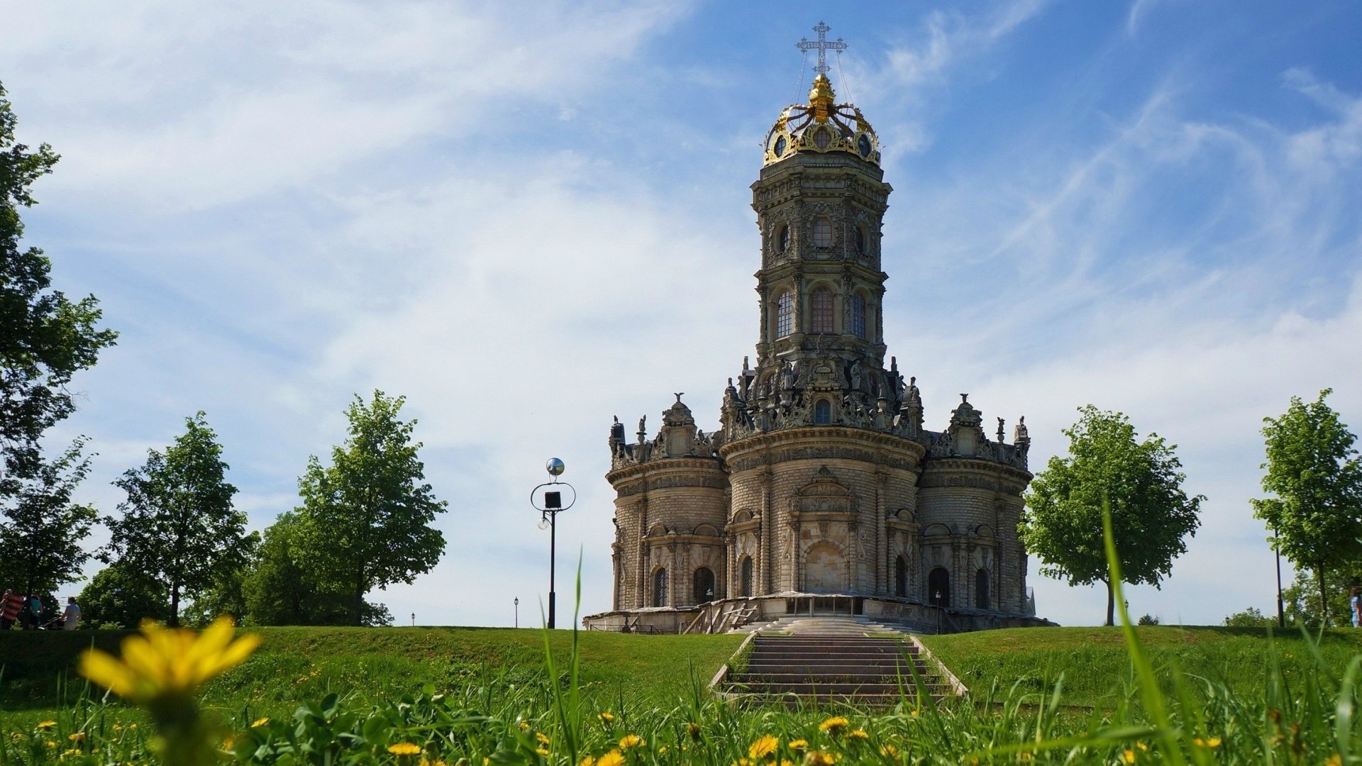 Church of the Sign of the Blessed Virgin Mary, Dubrovitsy, Russia HD Wallpaper