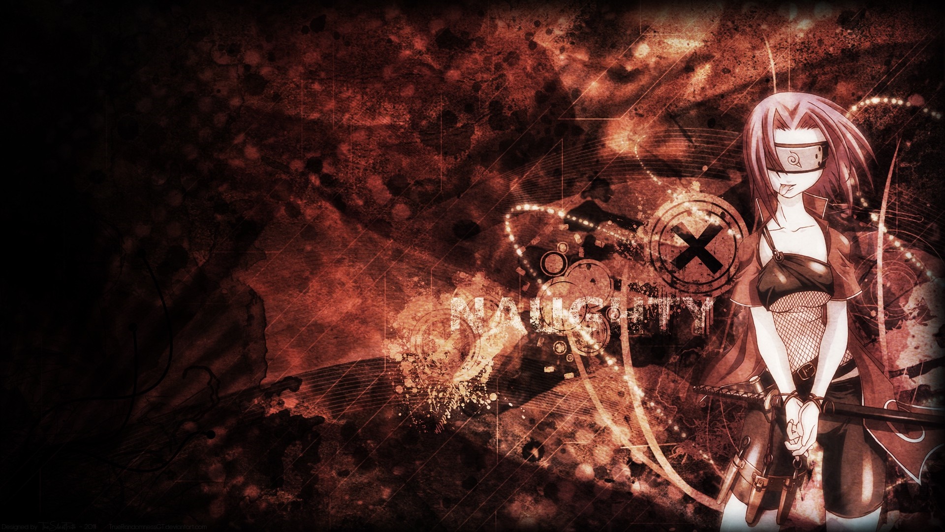 Sakura Haruno from Naruto with dark, abstract background HD Wallpaper
