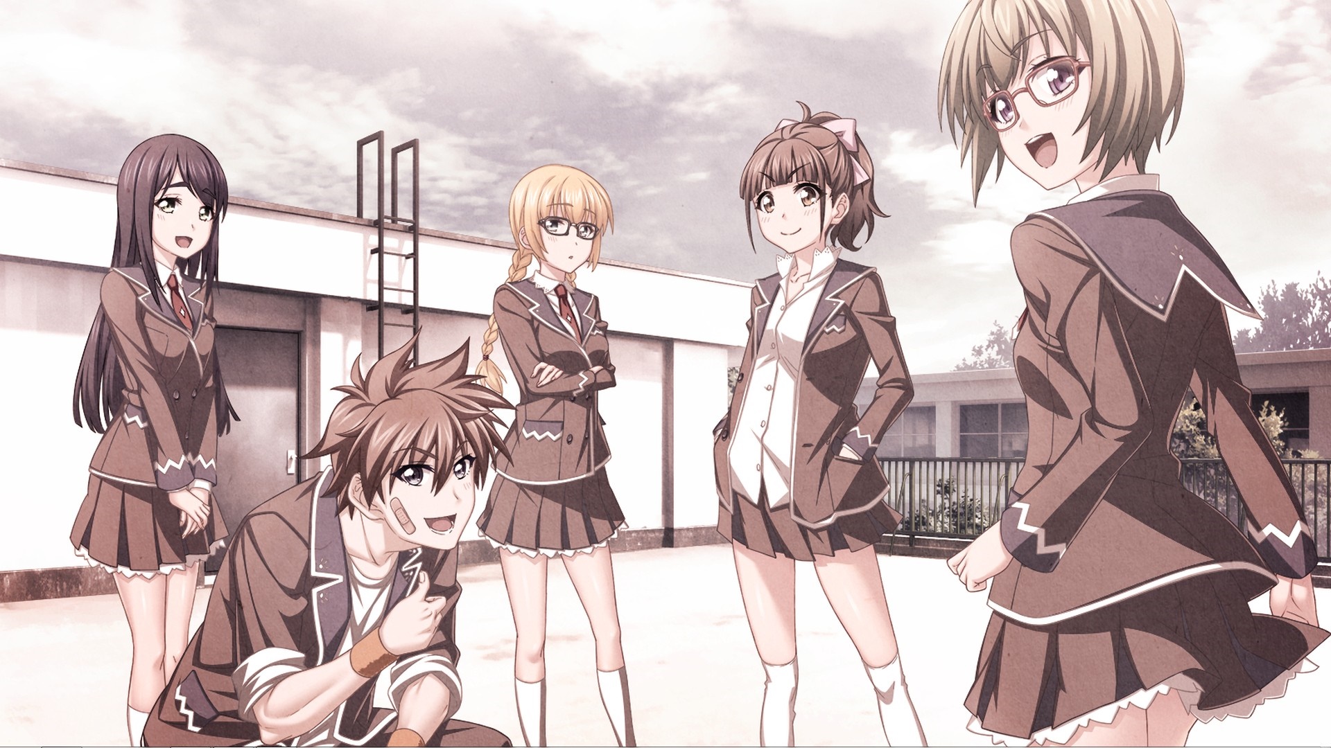 Anekouji Naoko to Giniro no Shinigami group illustration HD Wallpaper