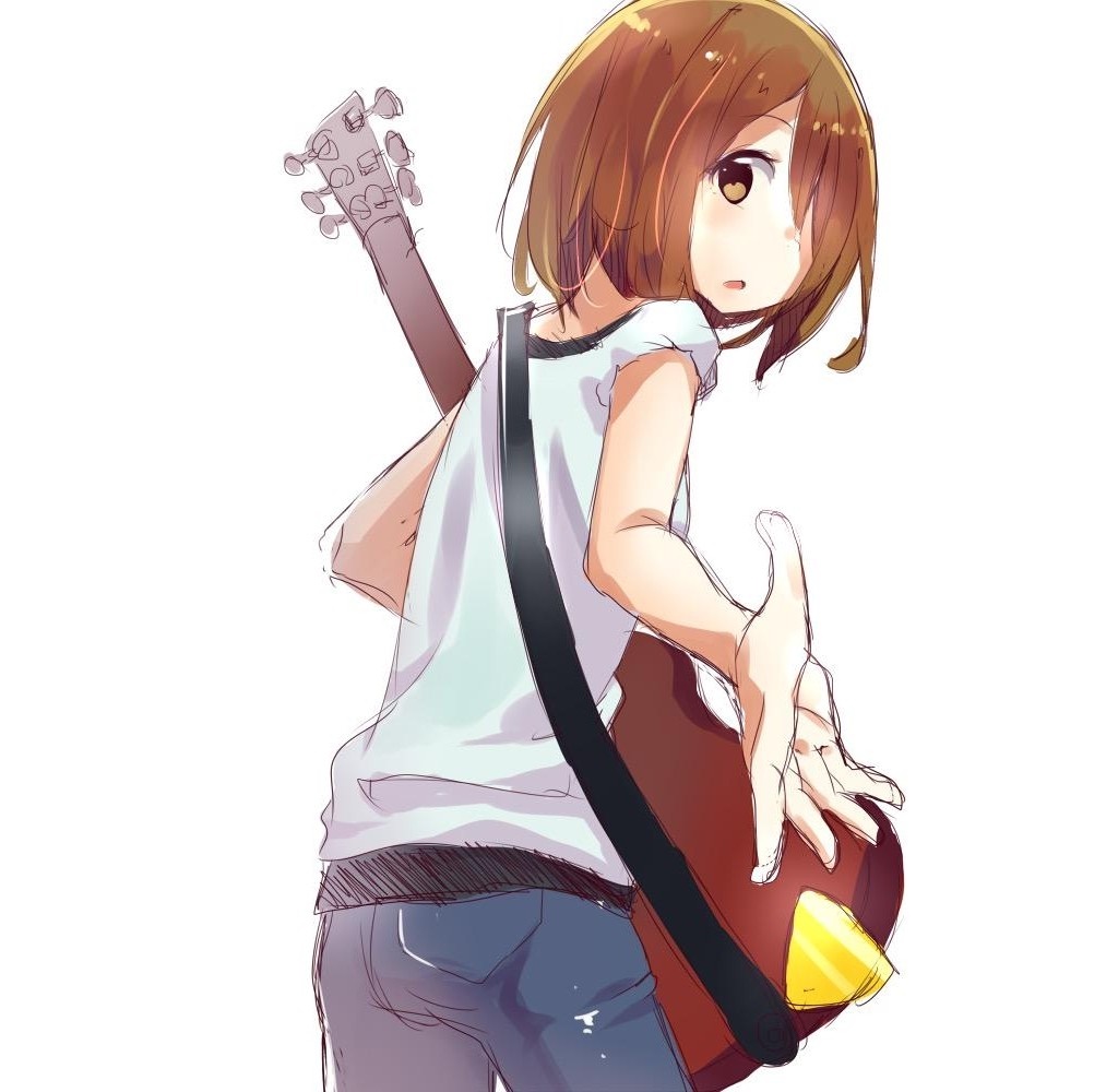 Yui Hirasawa from K-On! with a guitar HD Wallpaper