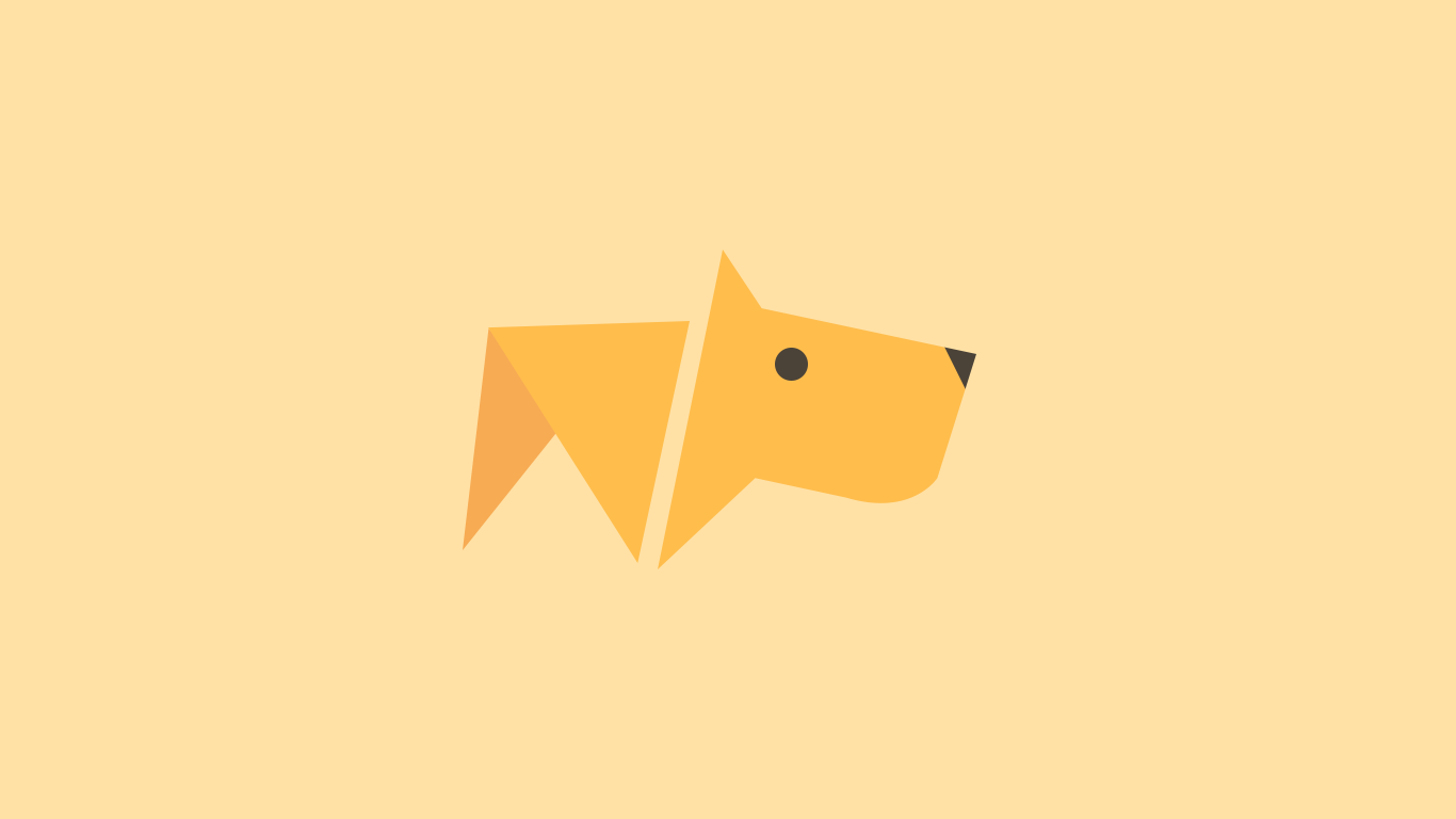 Minimalist origami dog logo HD Wallpaper