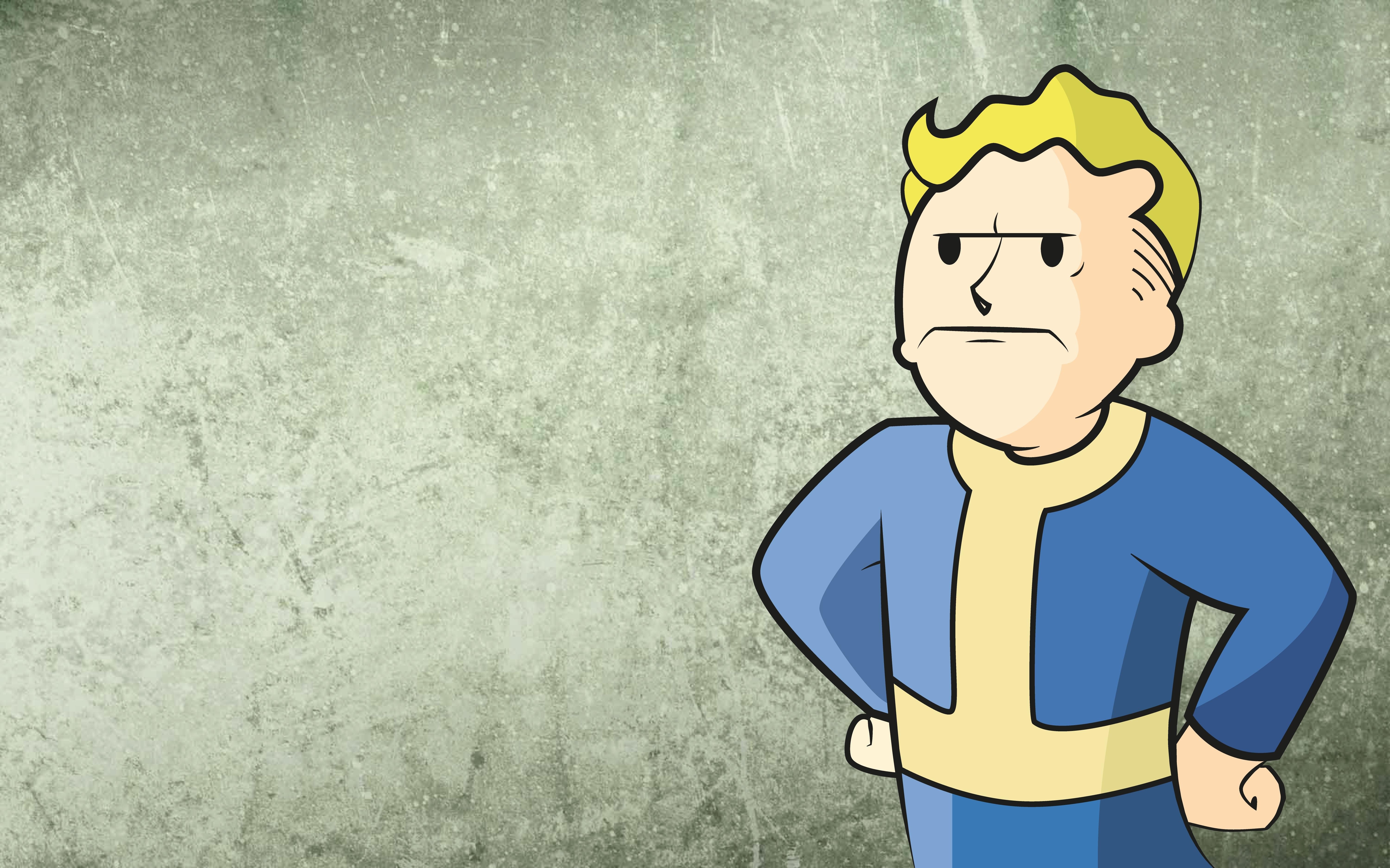 Vault Boy from Fallout standing with hands on hips HD Wallpaper