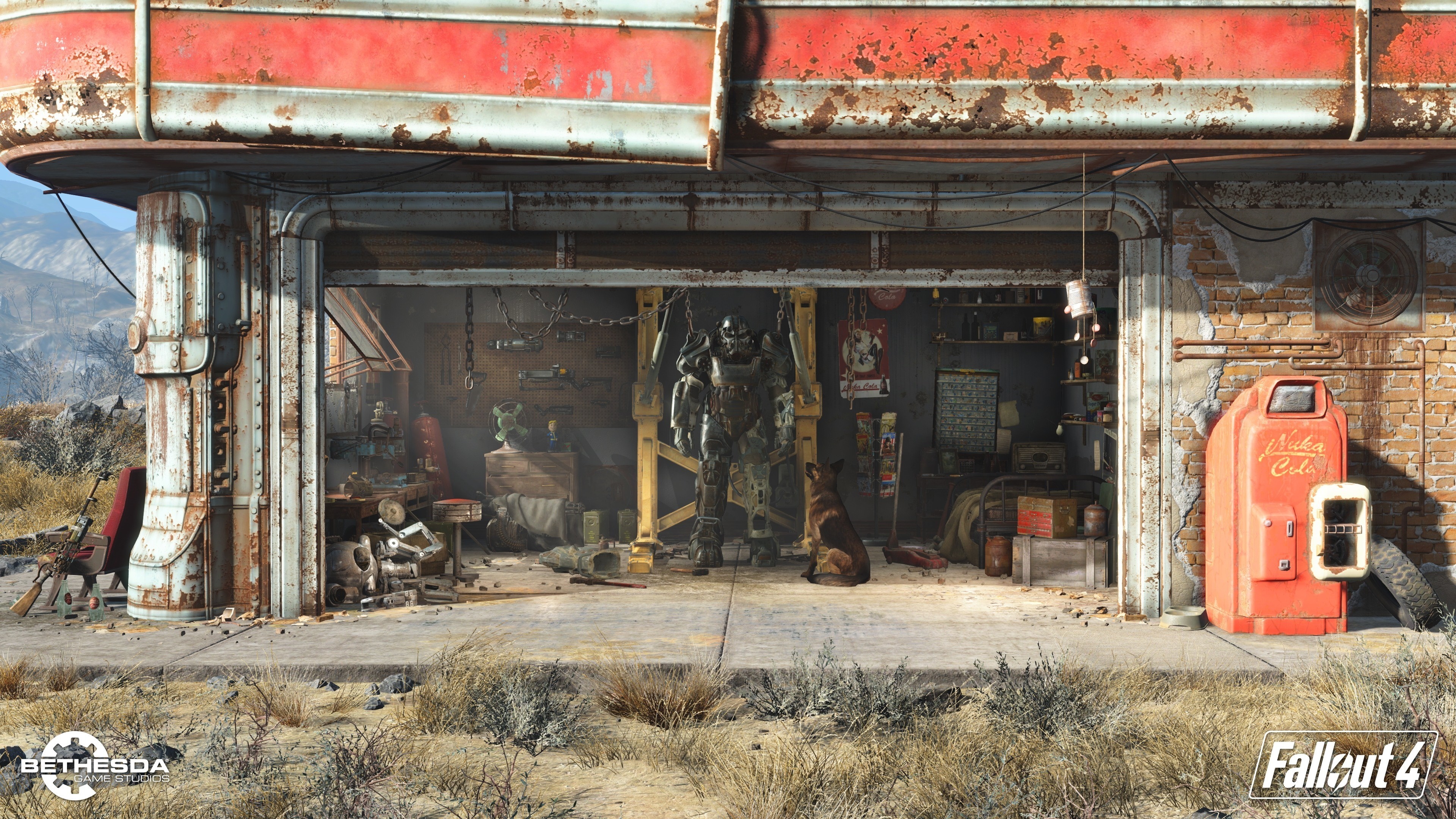 Fallout 4 Power Armor Workshop HD Wallpaper