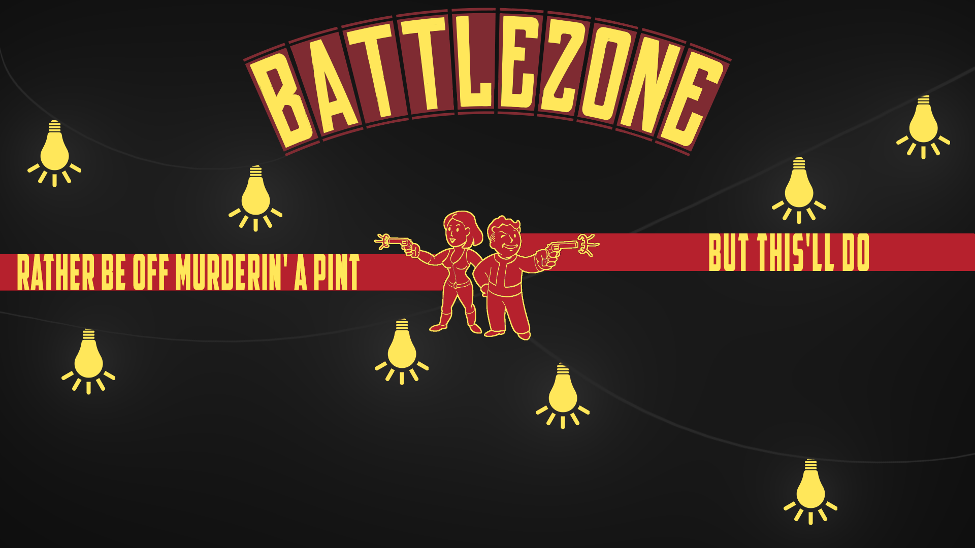 Battlezone illustration with Fallout characters HD Wallpaper