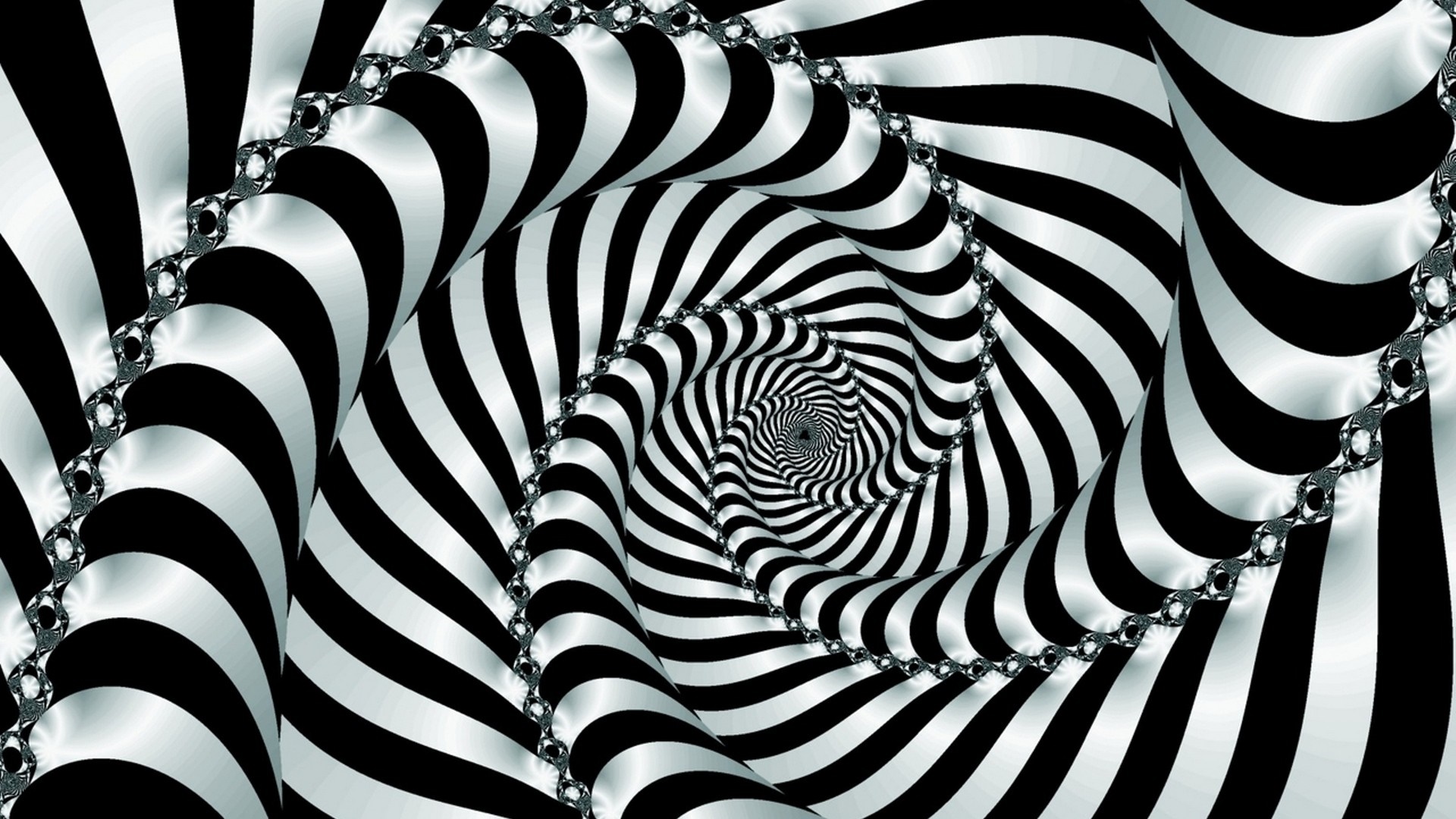 Abstract black and white spiral pattern HD Wallpaper