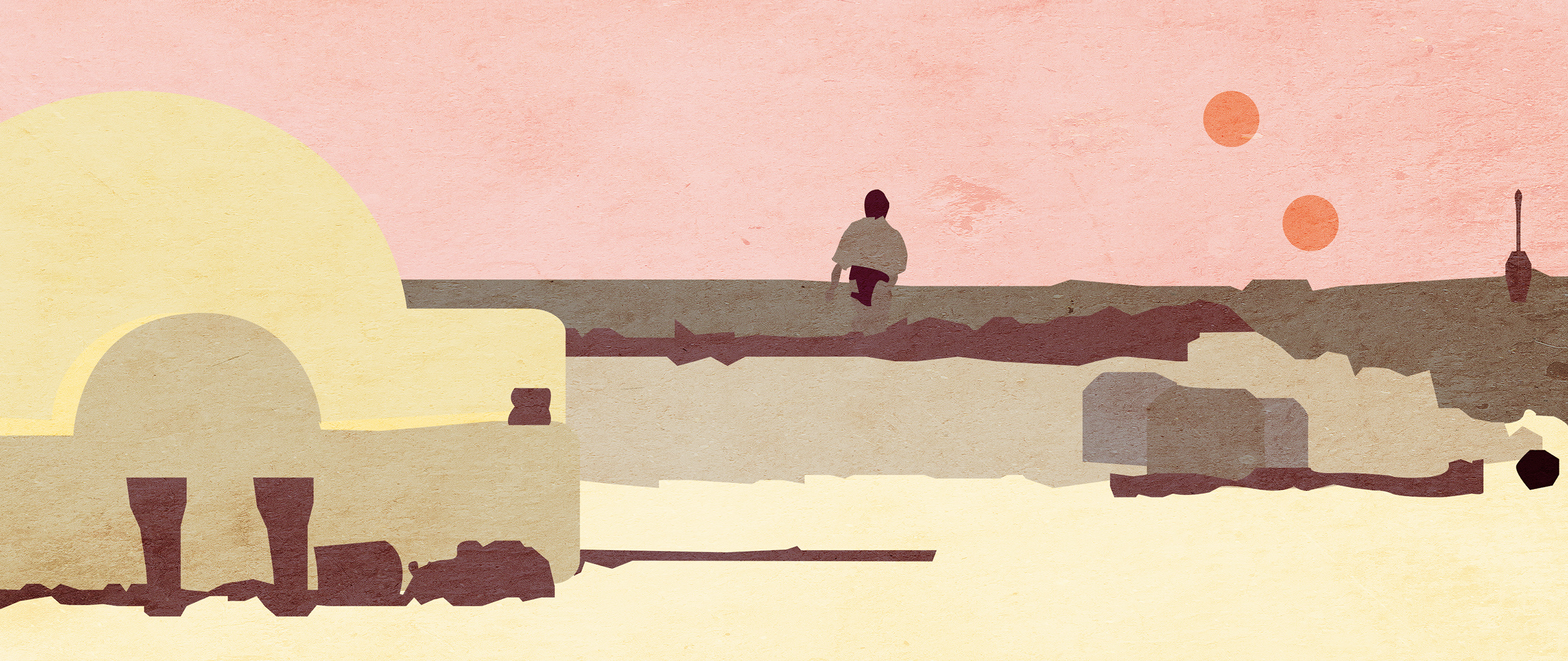 Luke Skywalker on Tatooine from Star Wars HD Wallpaper