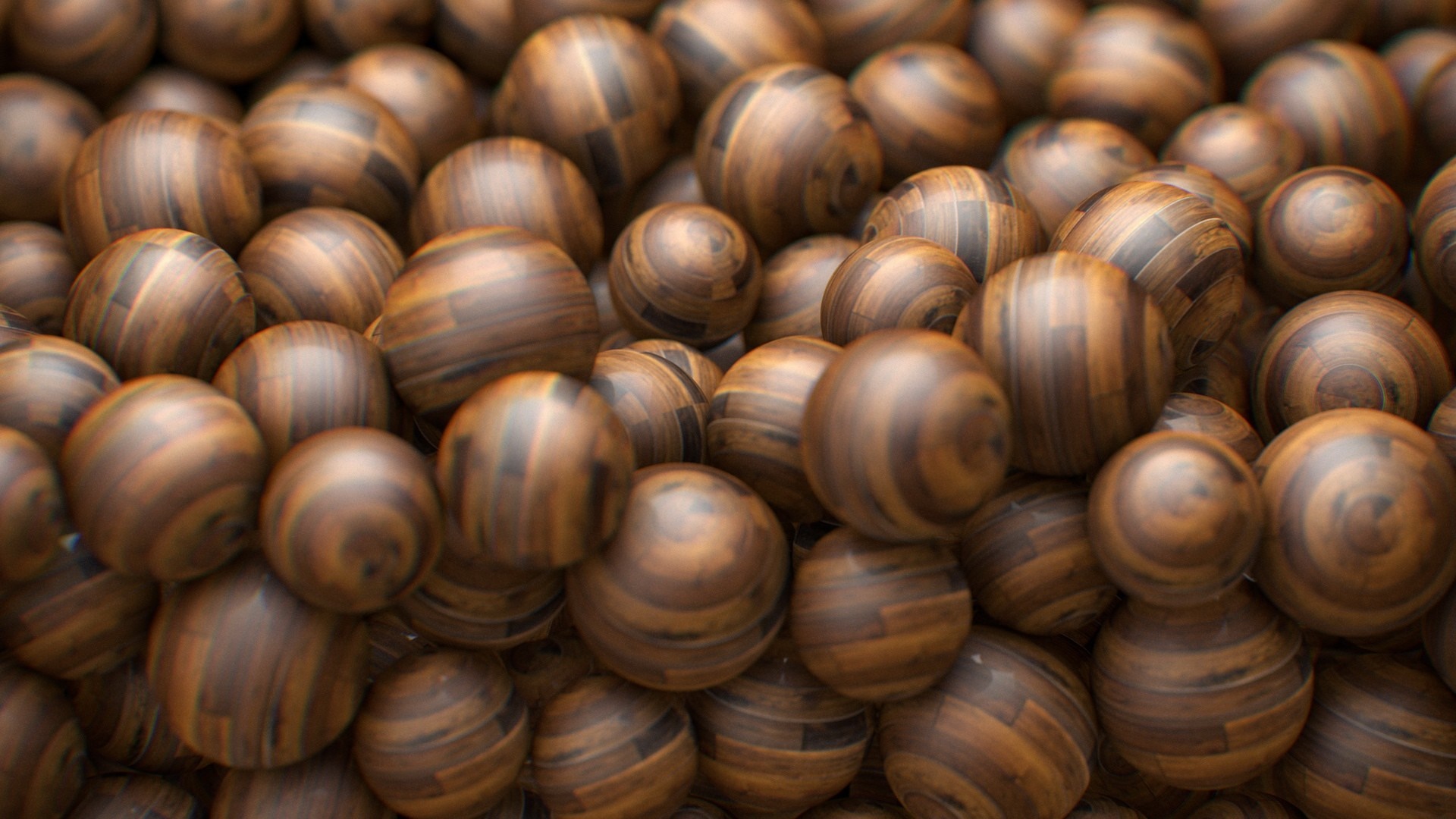 Close up of wooden balls HD Wallpaper