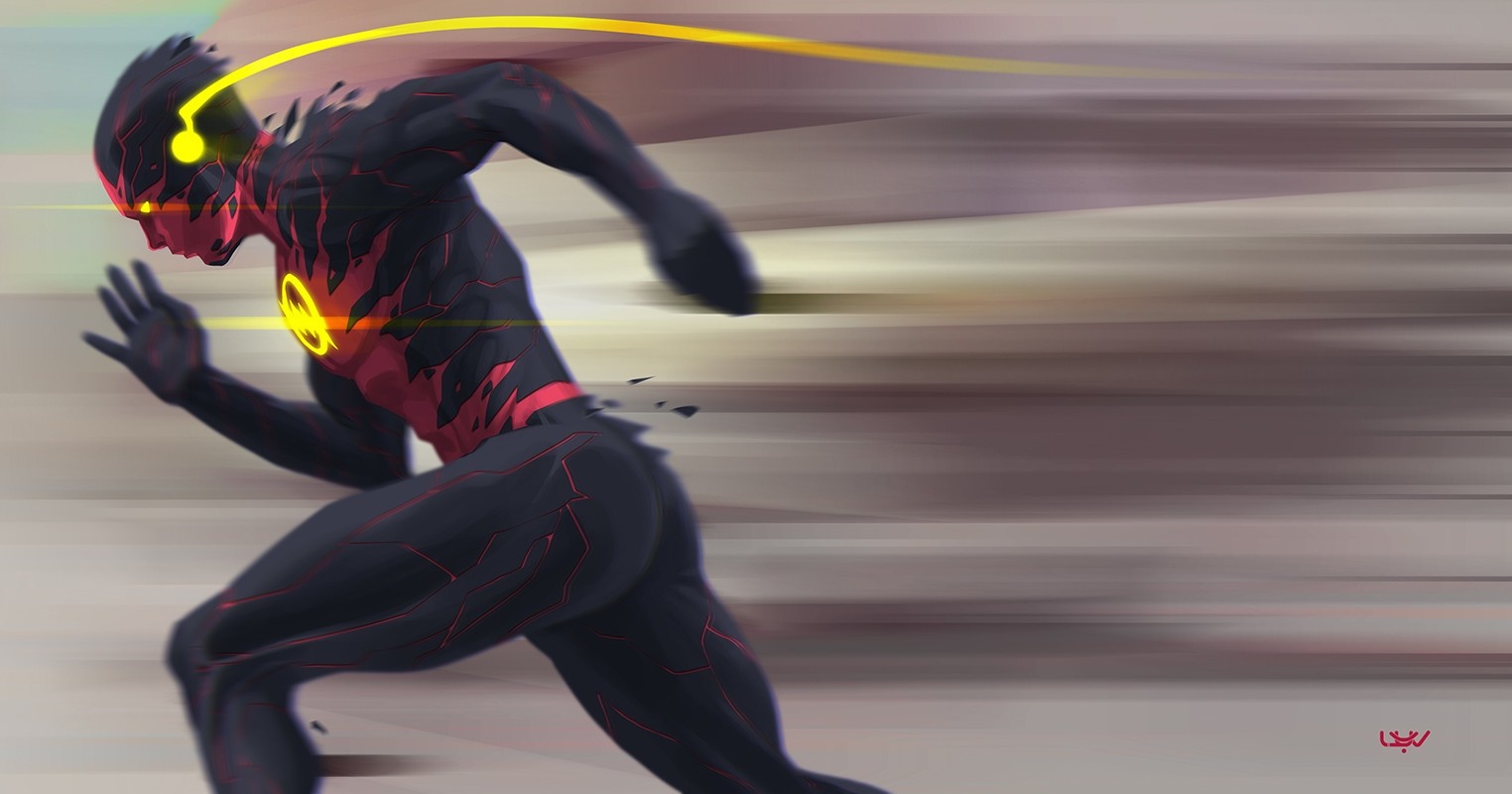 The Flash from DC Comics running at super speed HD Wallpaper