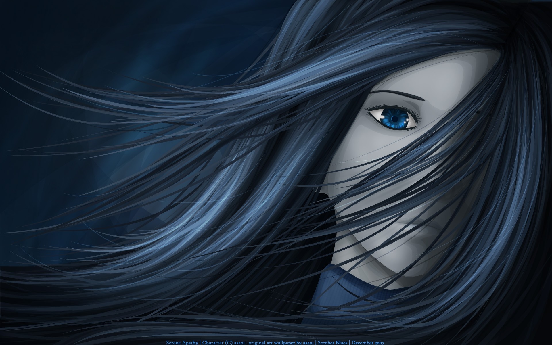 Serene Apathy character from Somber Blues HD Wallpaper