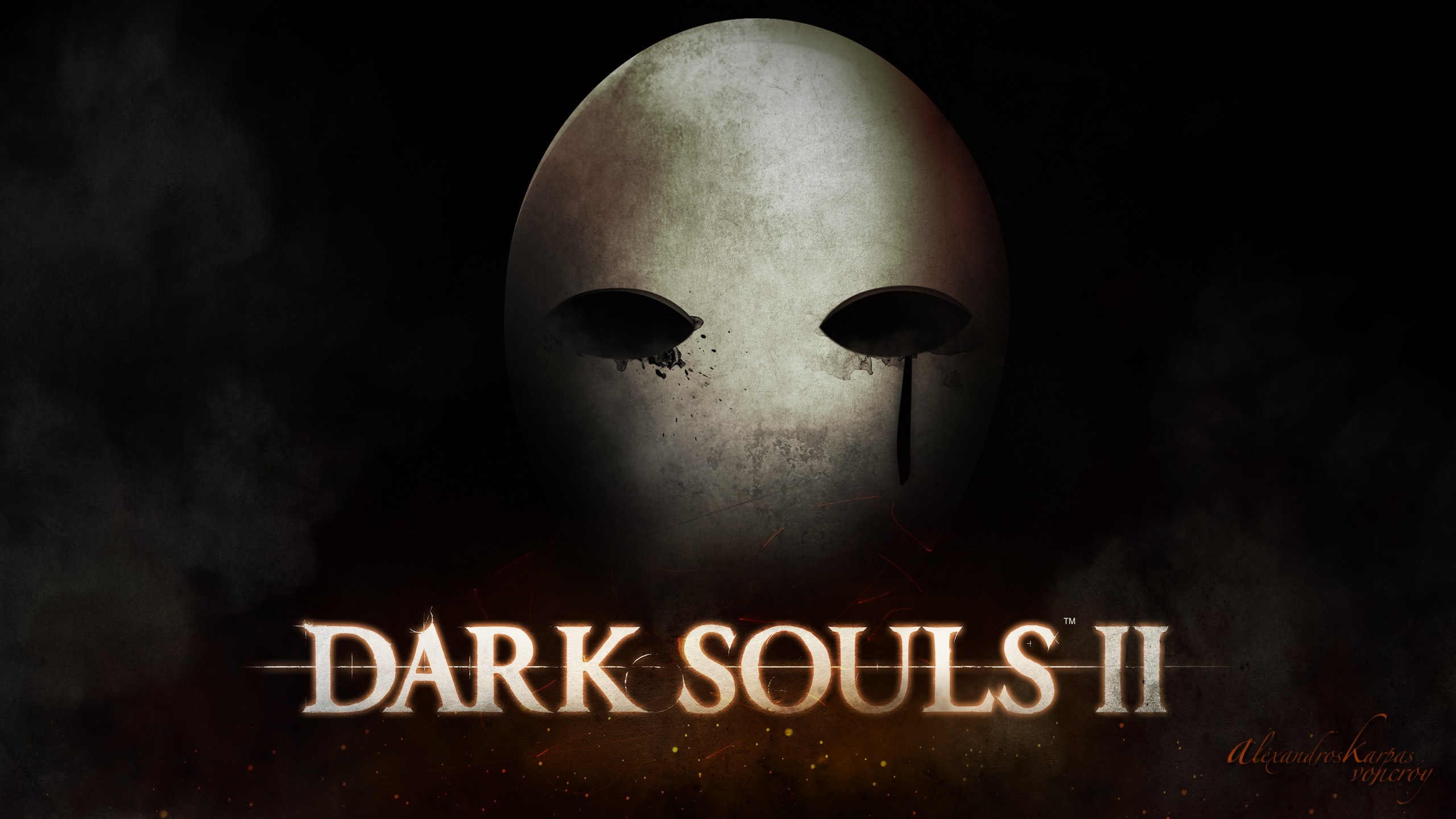 Dark Souls II game logo with mask HD Wallpaper