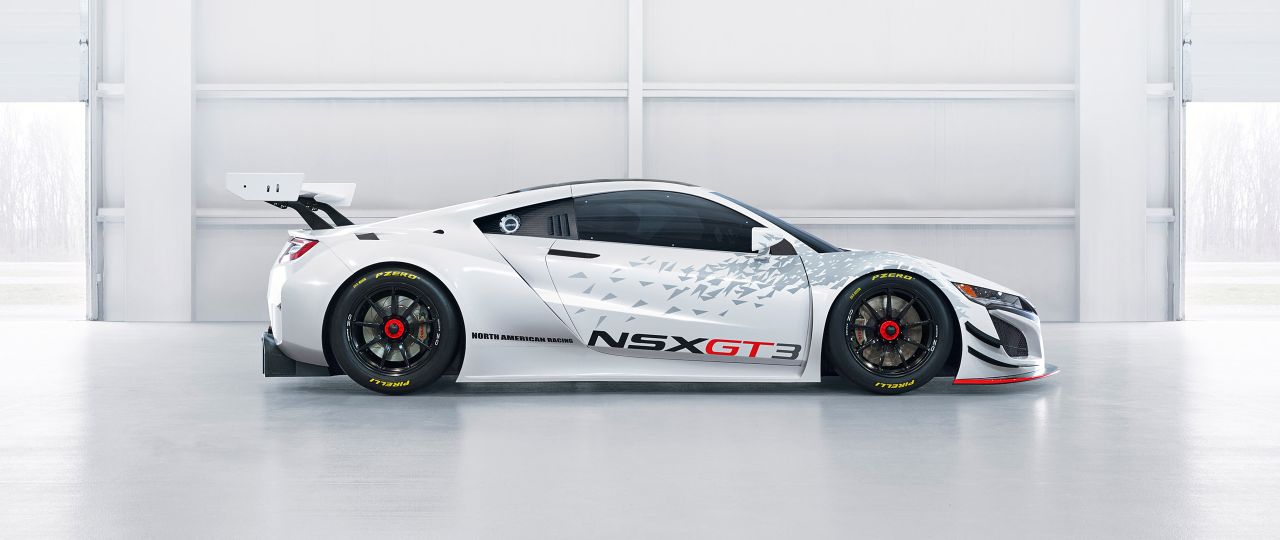 White Acura NSX GT3 race car HD Wallpaper