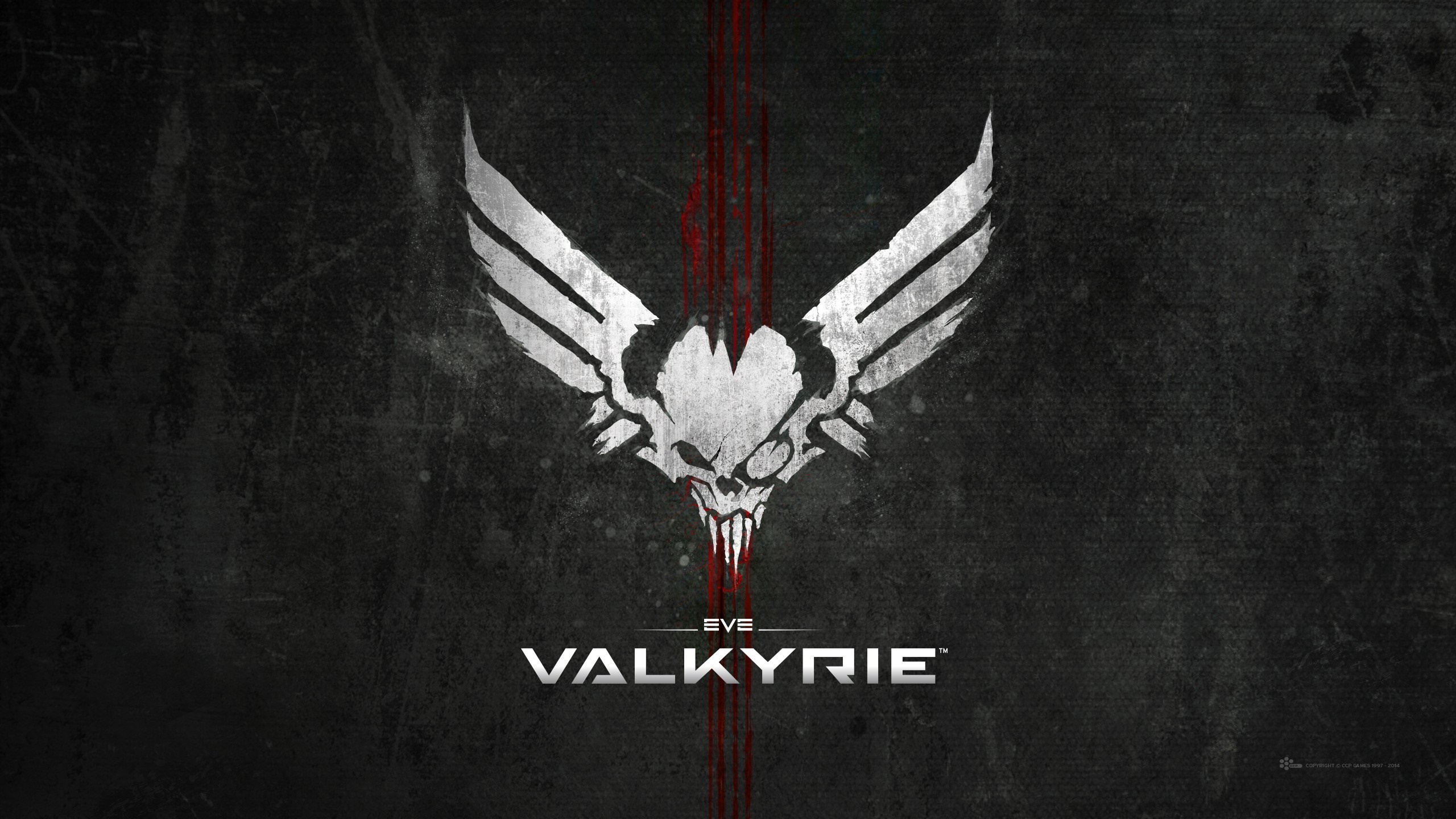 EVE Valkyrie logo with skull and wings HD Wallpaper