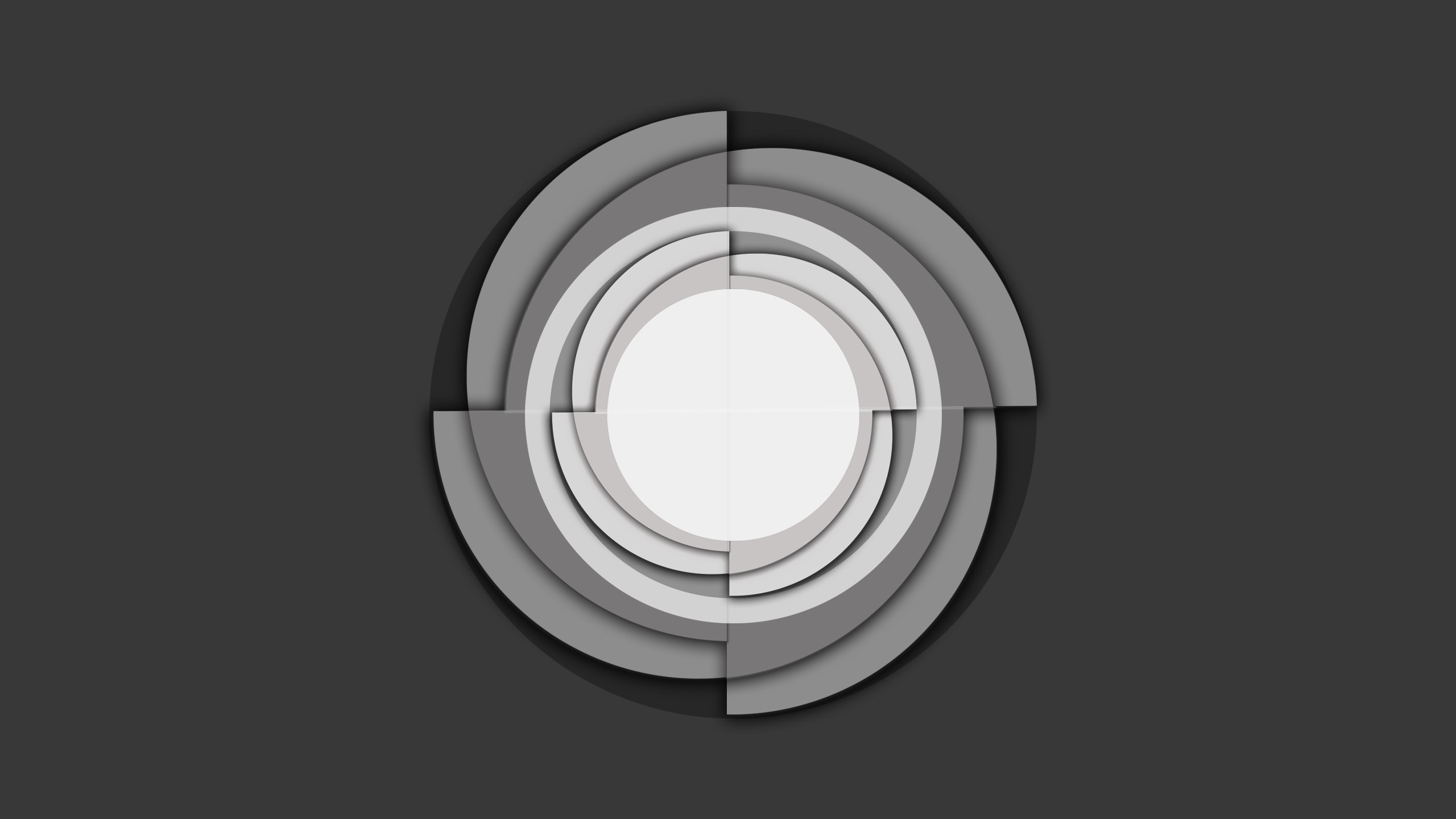 Abstract concentric circles with layered shading HD Wallpaper