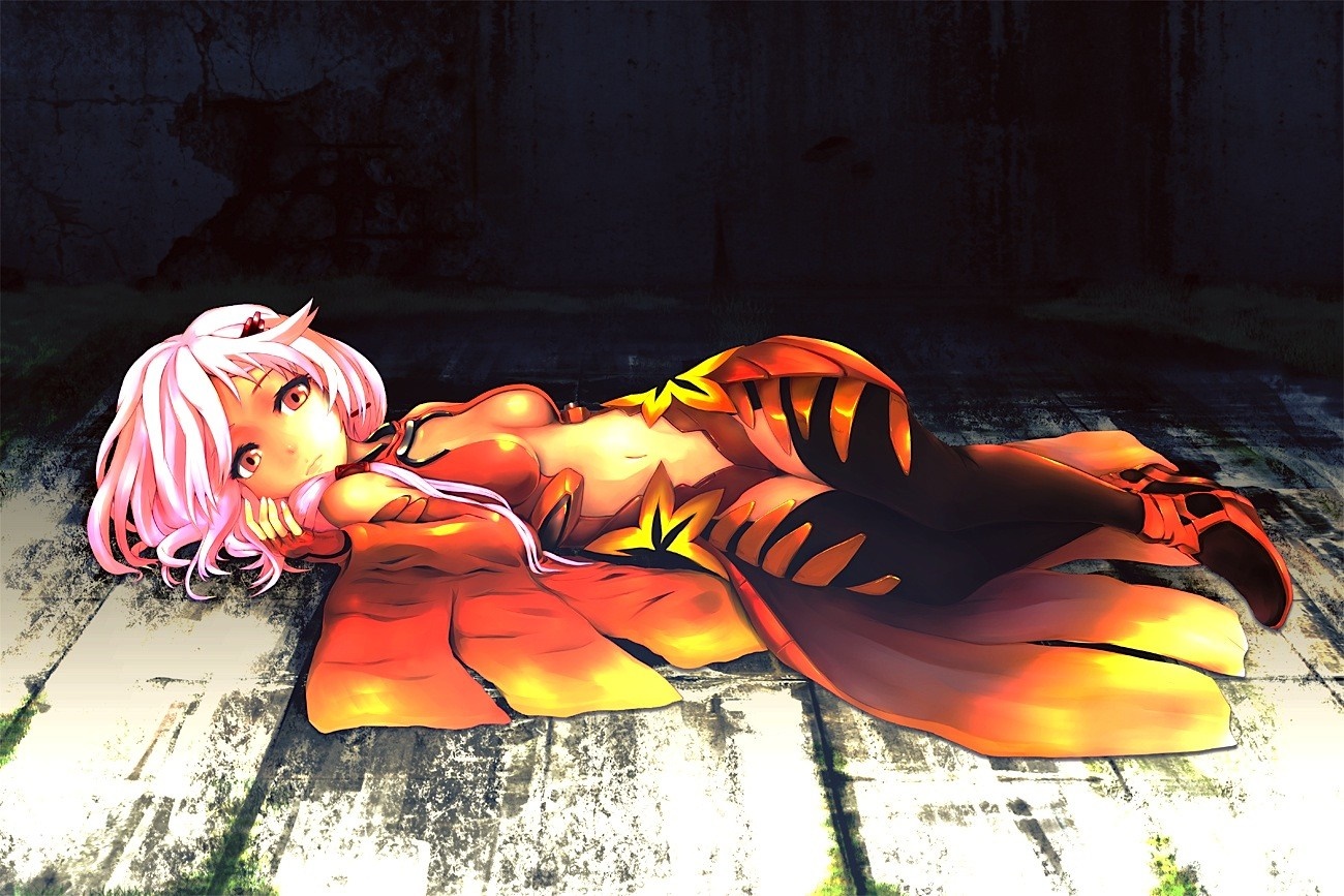 Yuzuriha Inori from Guilty Crown lying down HD Wallpaper
