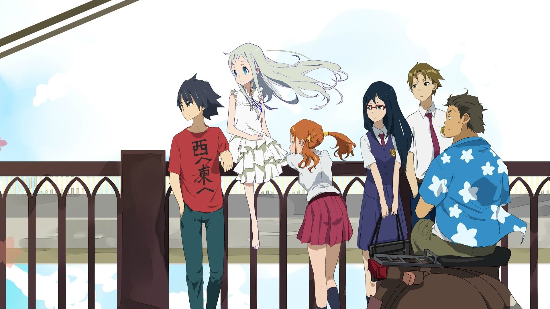 Group of friends from Anohana: The Flower We Saw That Day HD Wallpaper