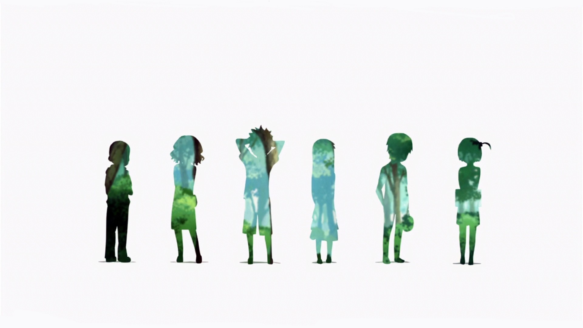 Anohana: The Flower We Saw That Day characters silhouette illustration HD Wallpaper