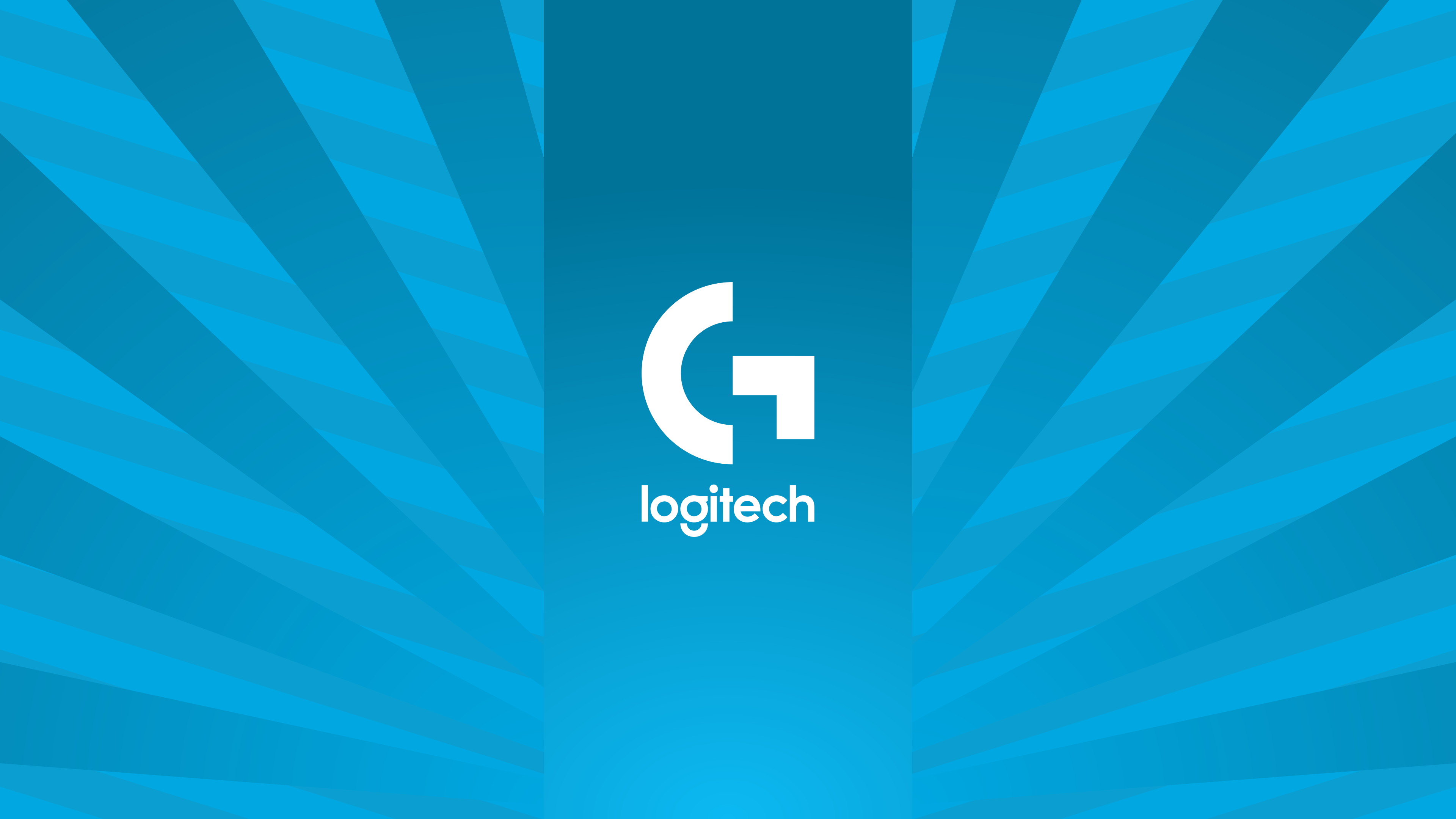 Logitech G logo on a blue sunburst background HD Wallpaper
