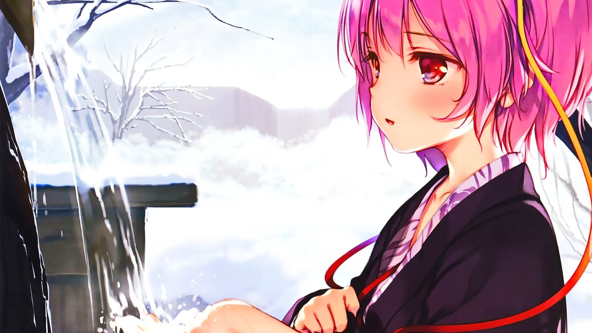 Komeiji Satori from Touhou in Winter HD Wallpaper