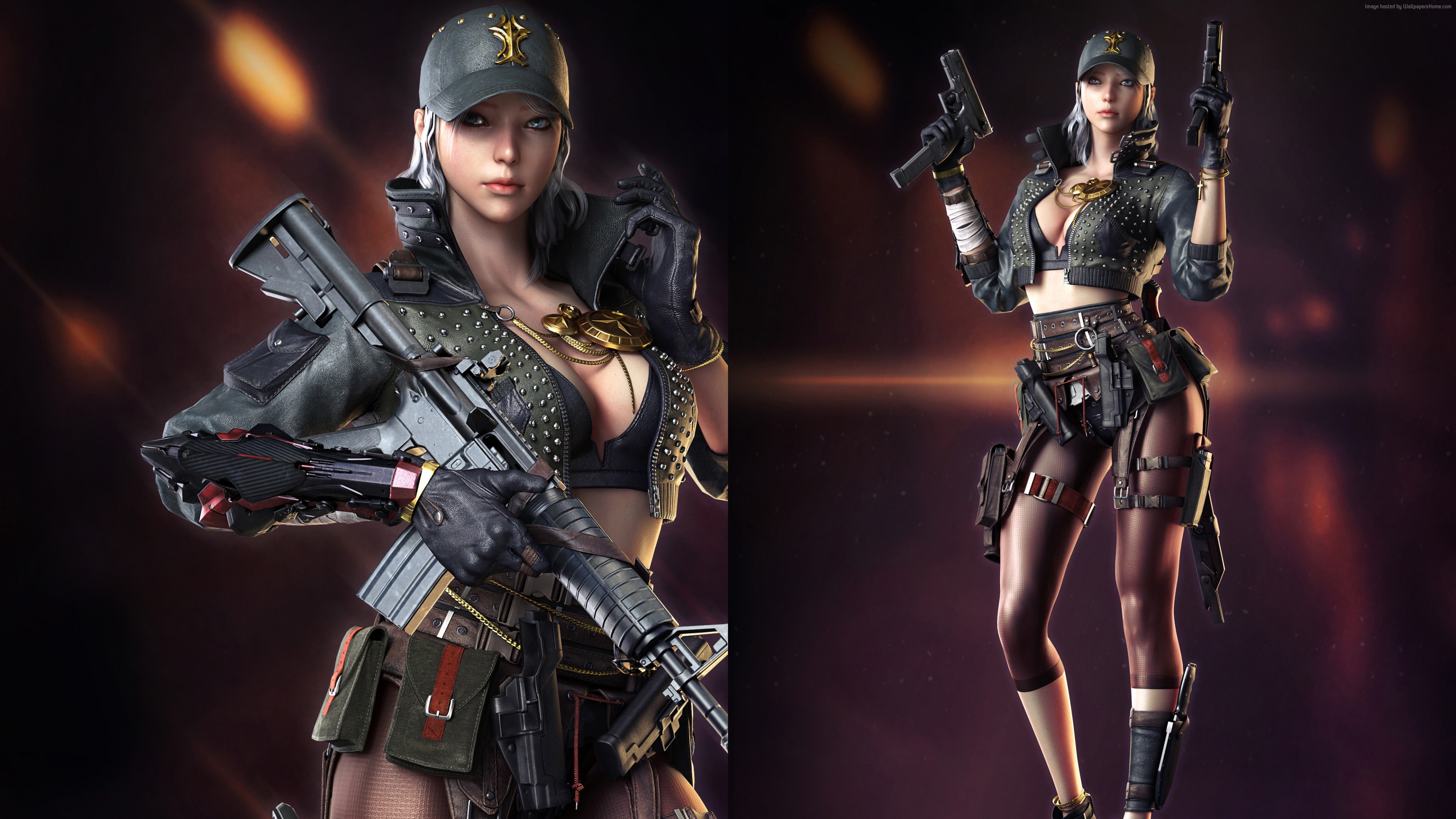 Female soldier from CrossFire with guns HD Wallpaper
