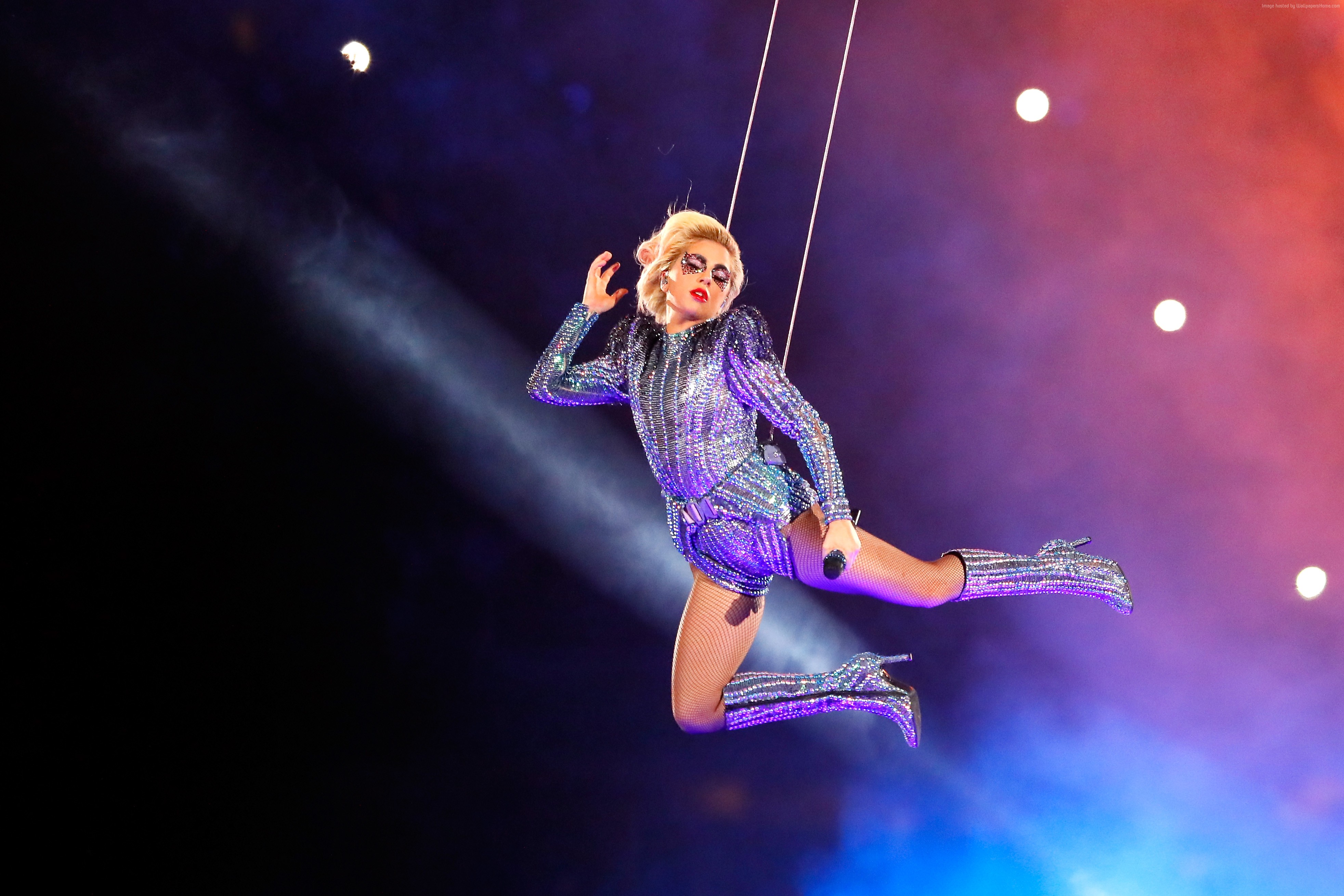 Lady Gaga performing live on stage HD Wallpaper