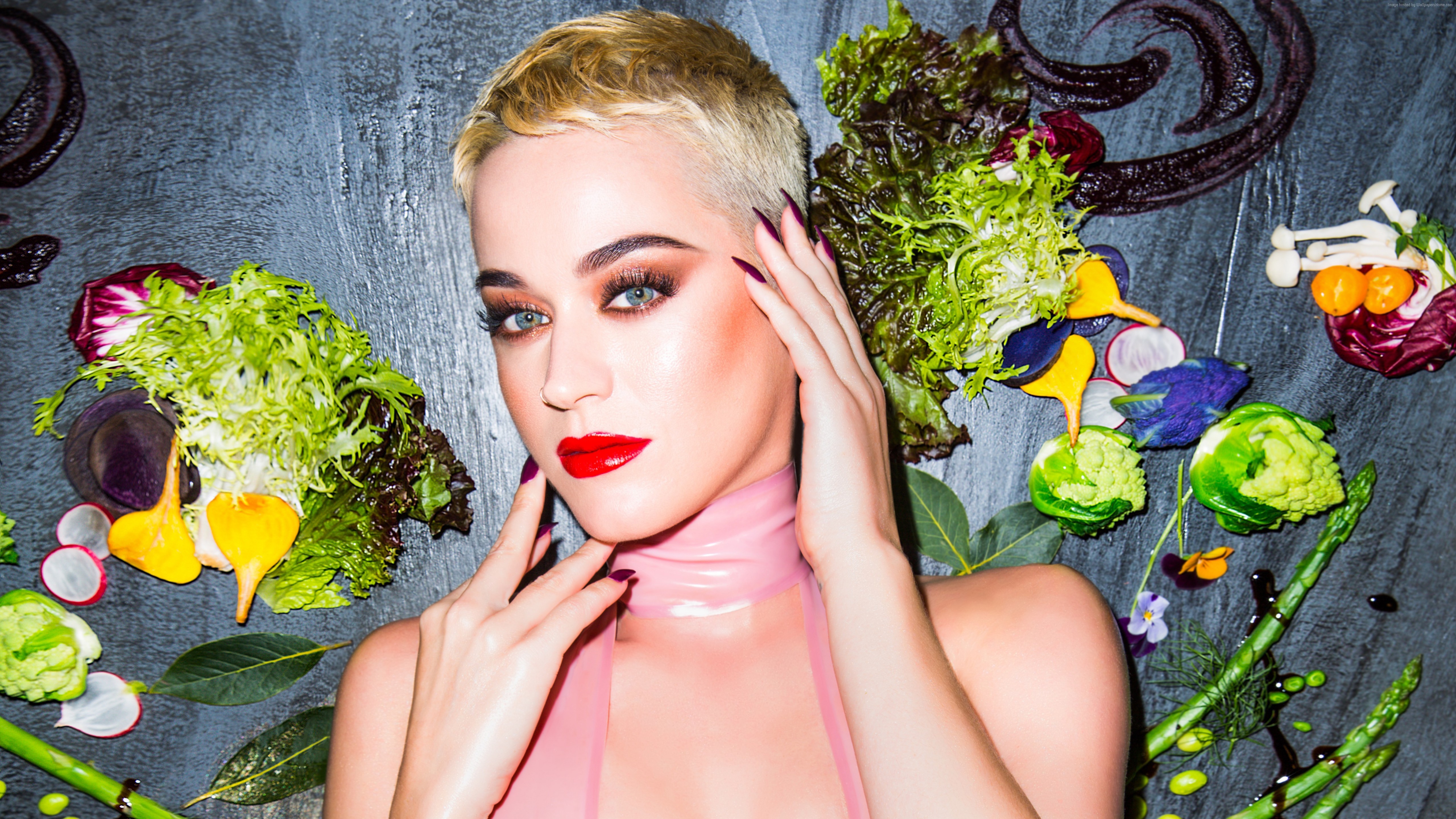 Katy Perry with vegetables HD Wallpaper