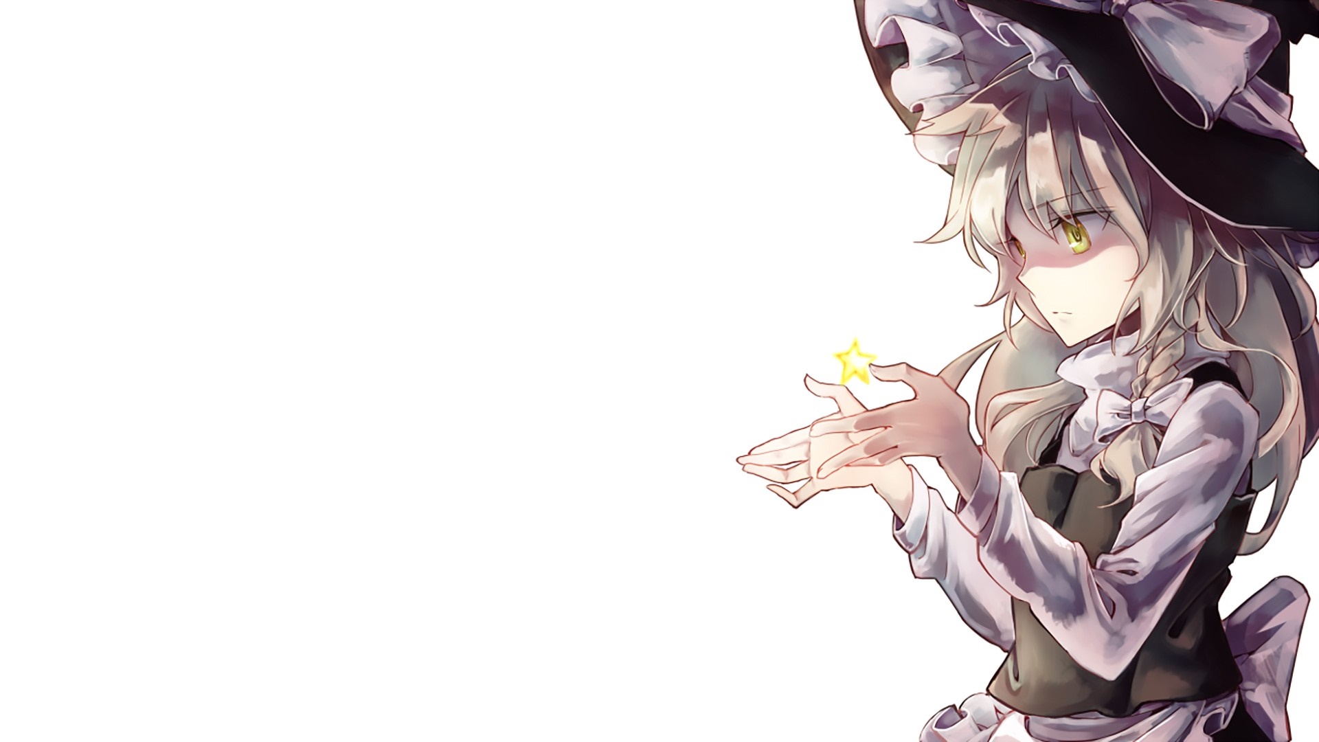 Kirisame Marisa from Touhou holding a star HD Wallpaper