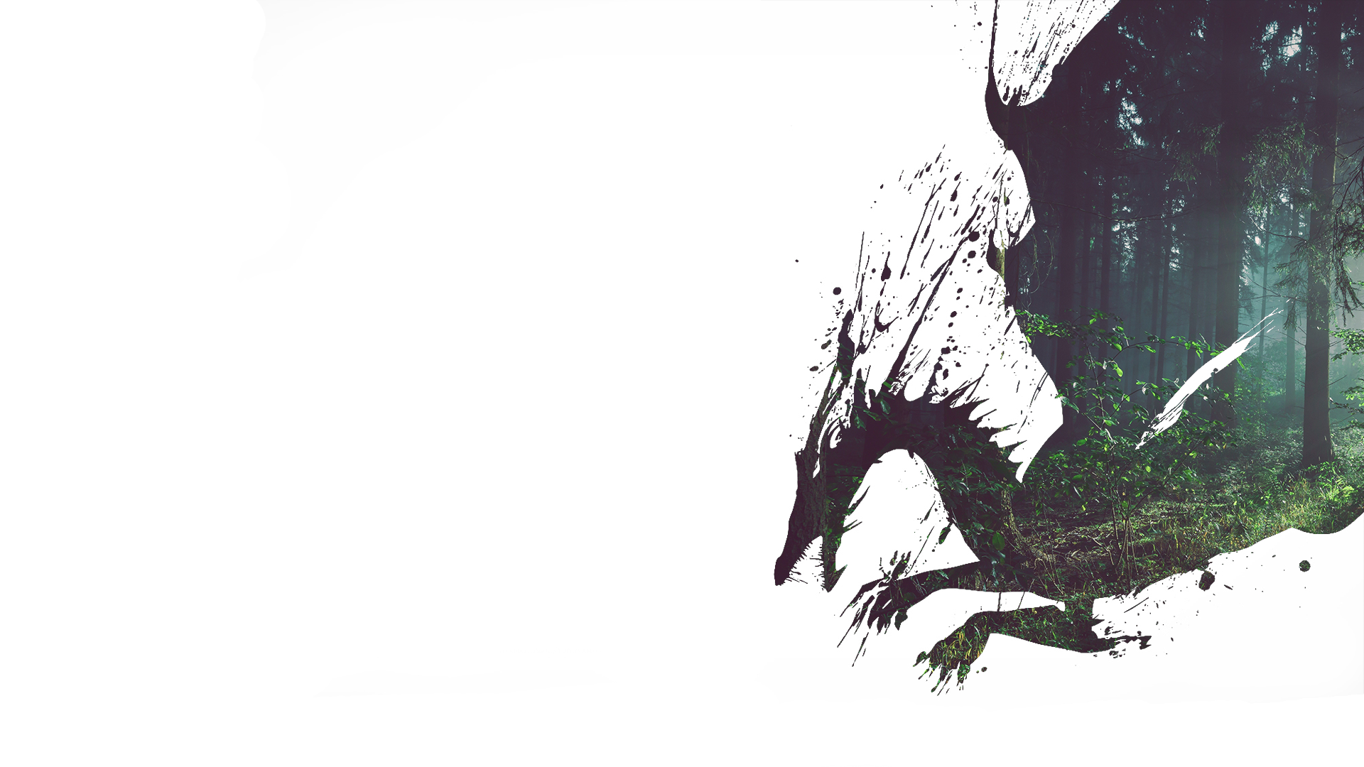 Dragon silhouette with forest double exposure HD Wallpaper