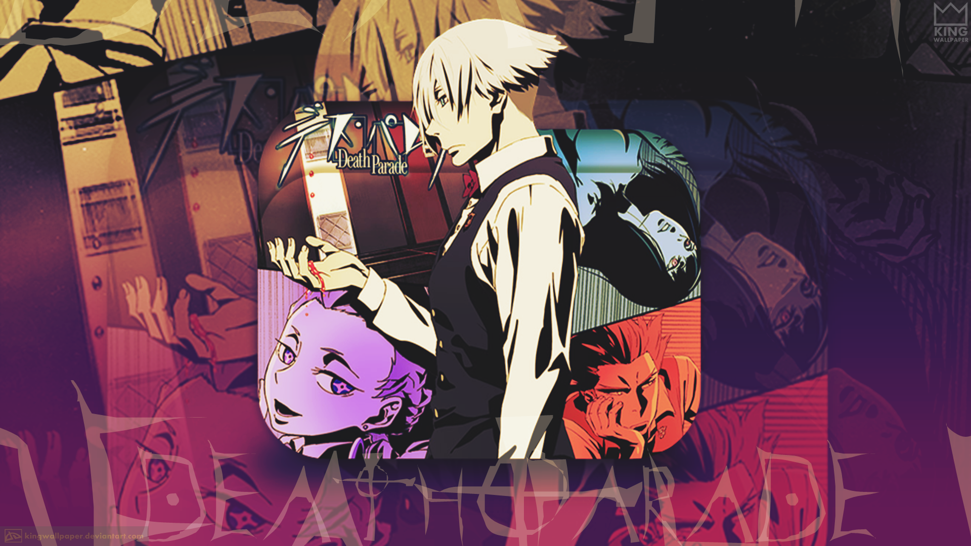 Death Parade illustration with characters HD Wallpaper