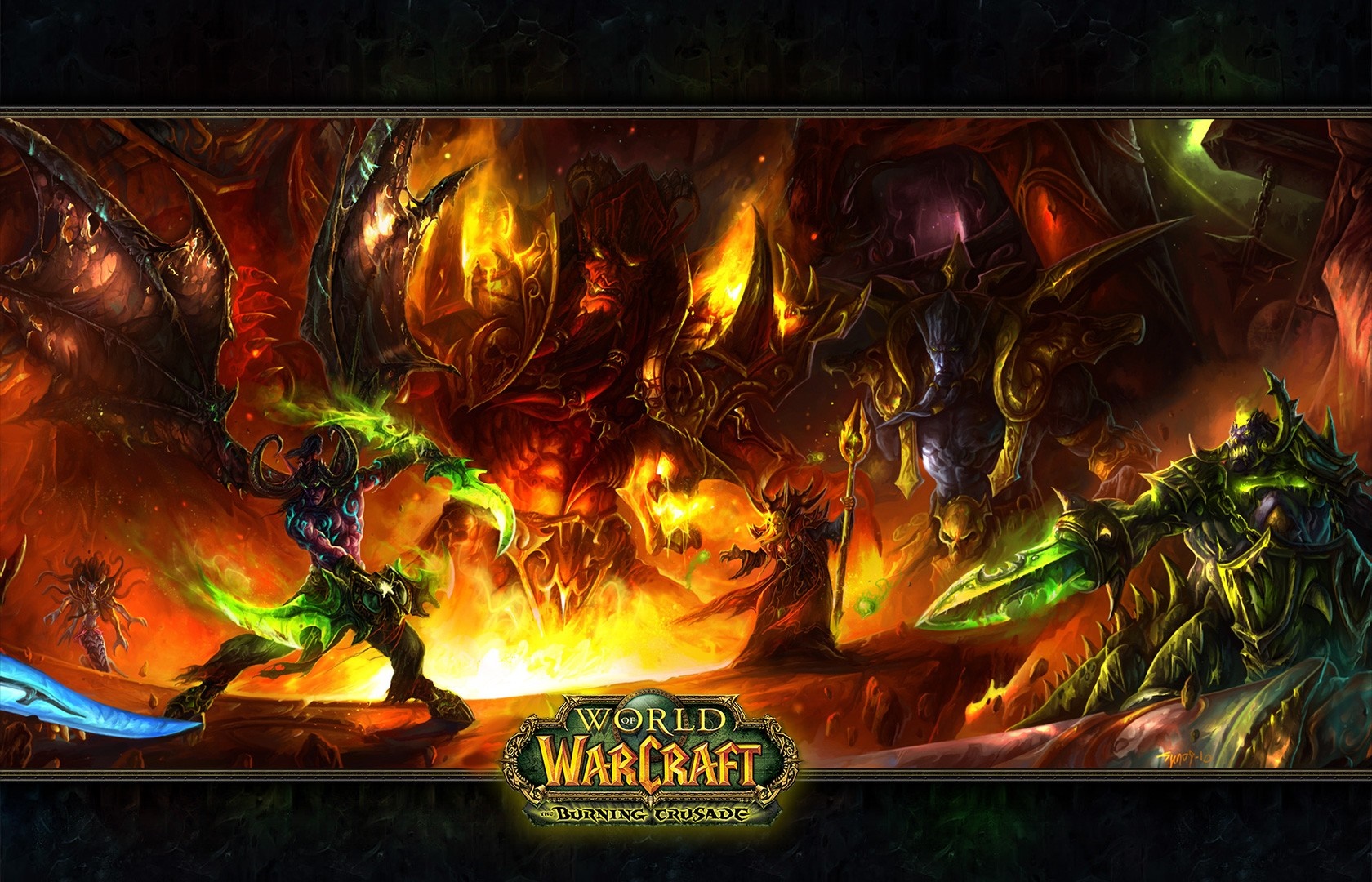 Illidan Stormrage and demons in World of Warcraft: The Burning Crusade HD Wallpaper