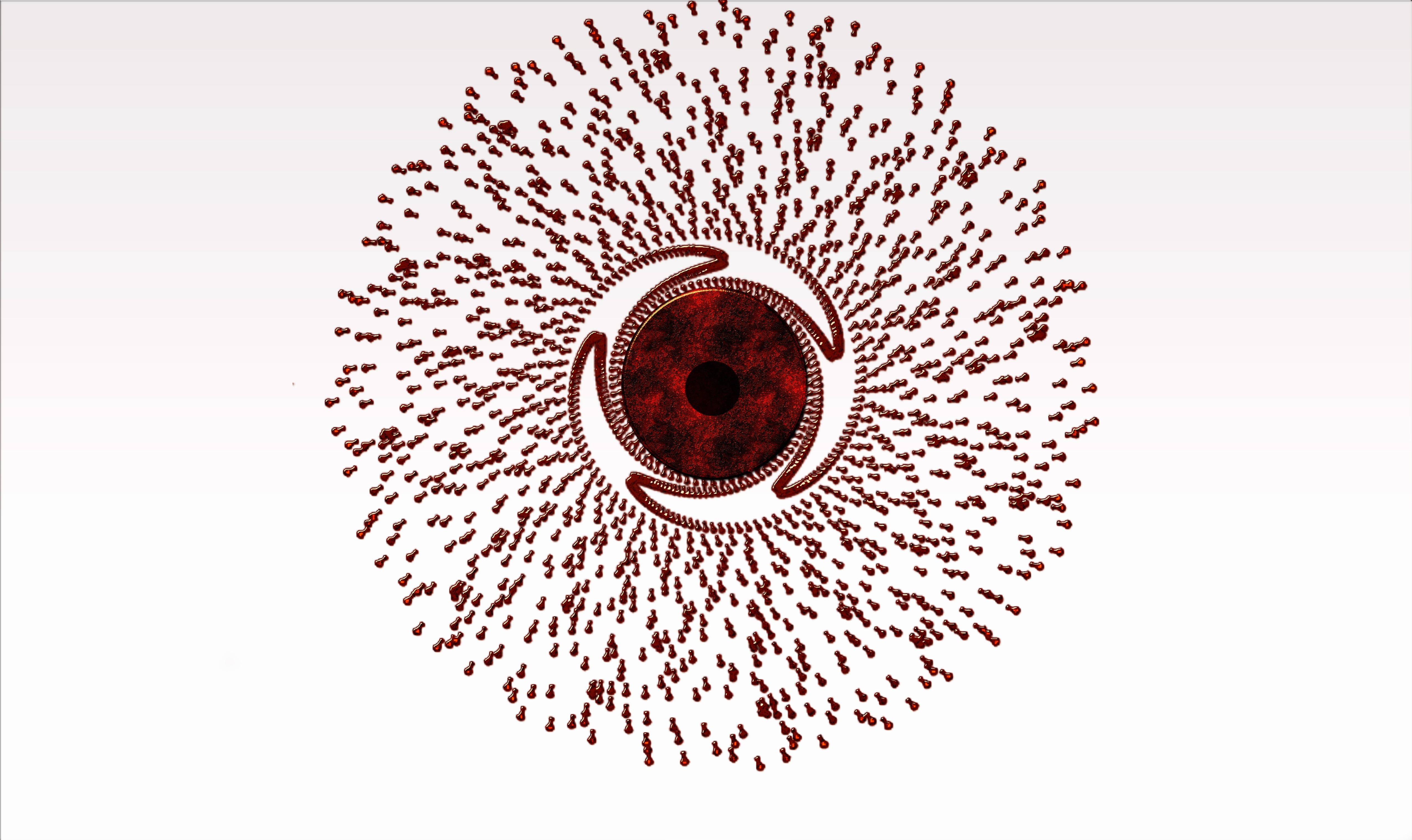 Abstract red spiral eye pattern with particles HD Wallpaper