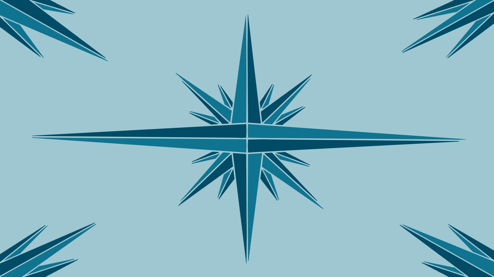 Blue geometric compass rose illustration HD Wallpaper