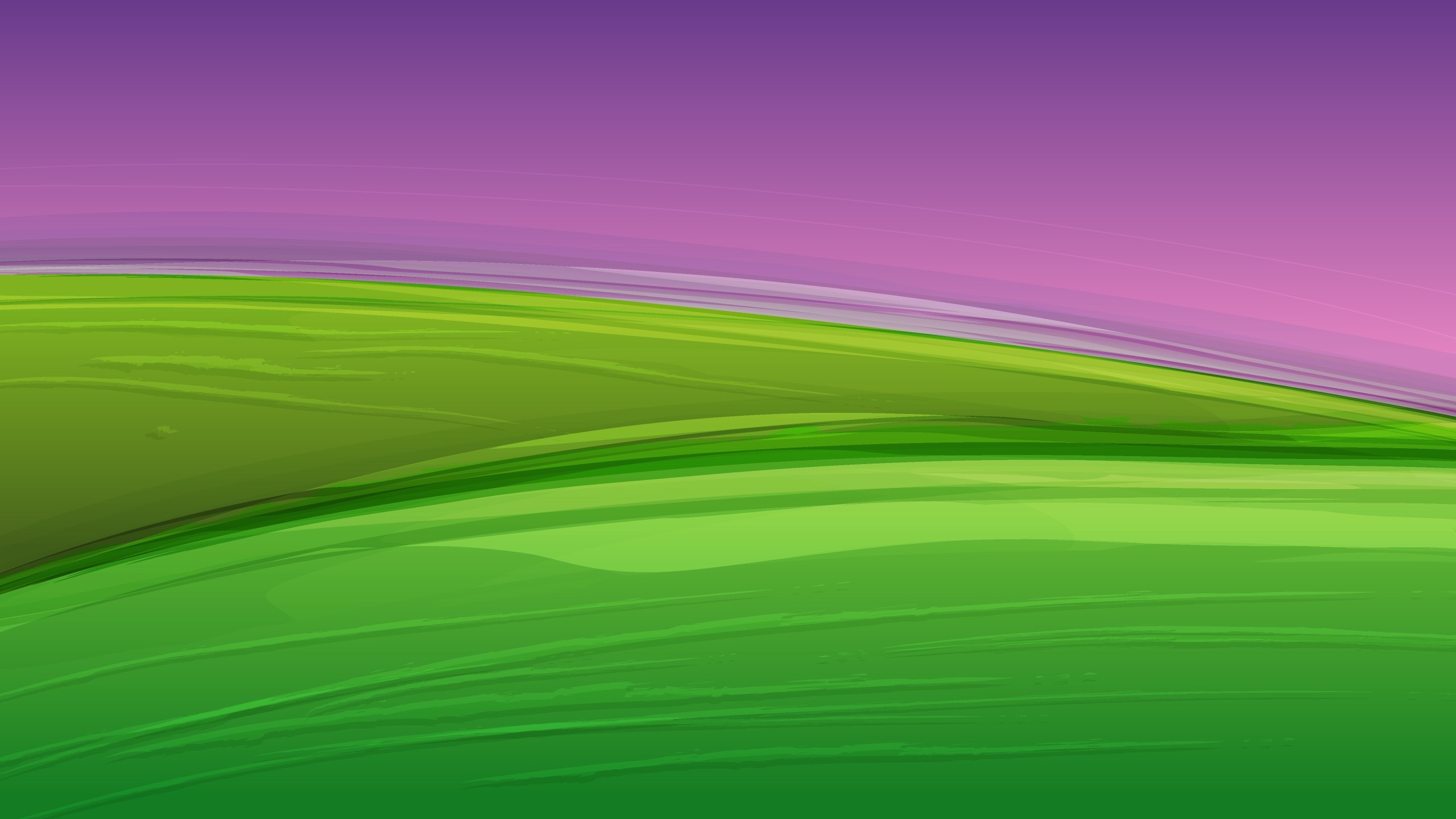 Abstract green field with purple sky HD Wallpaper