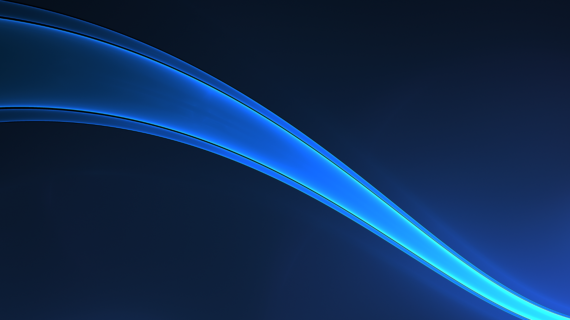 Abstract blue wave with glowing edges on dark background HD Wallpaper
