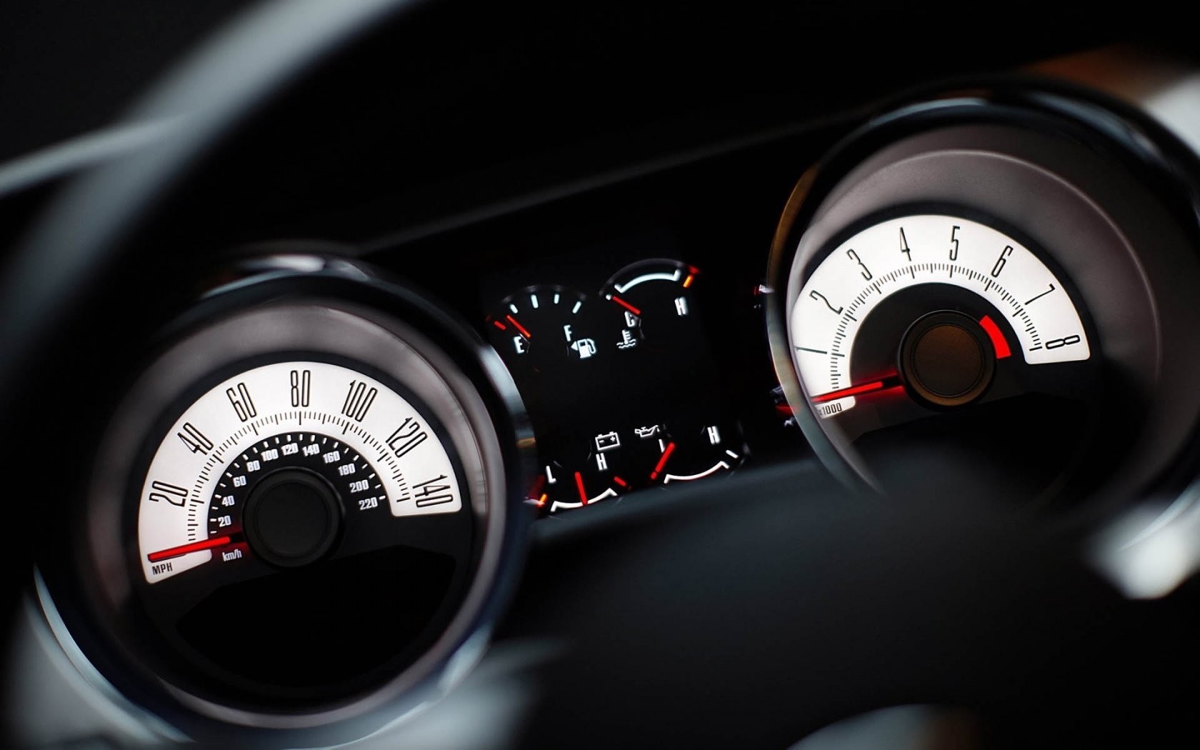 Car dashboard with speedometer and tachometer HD Wallpaper