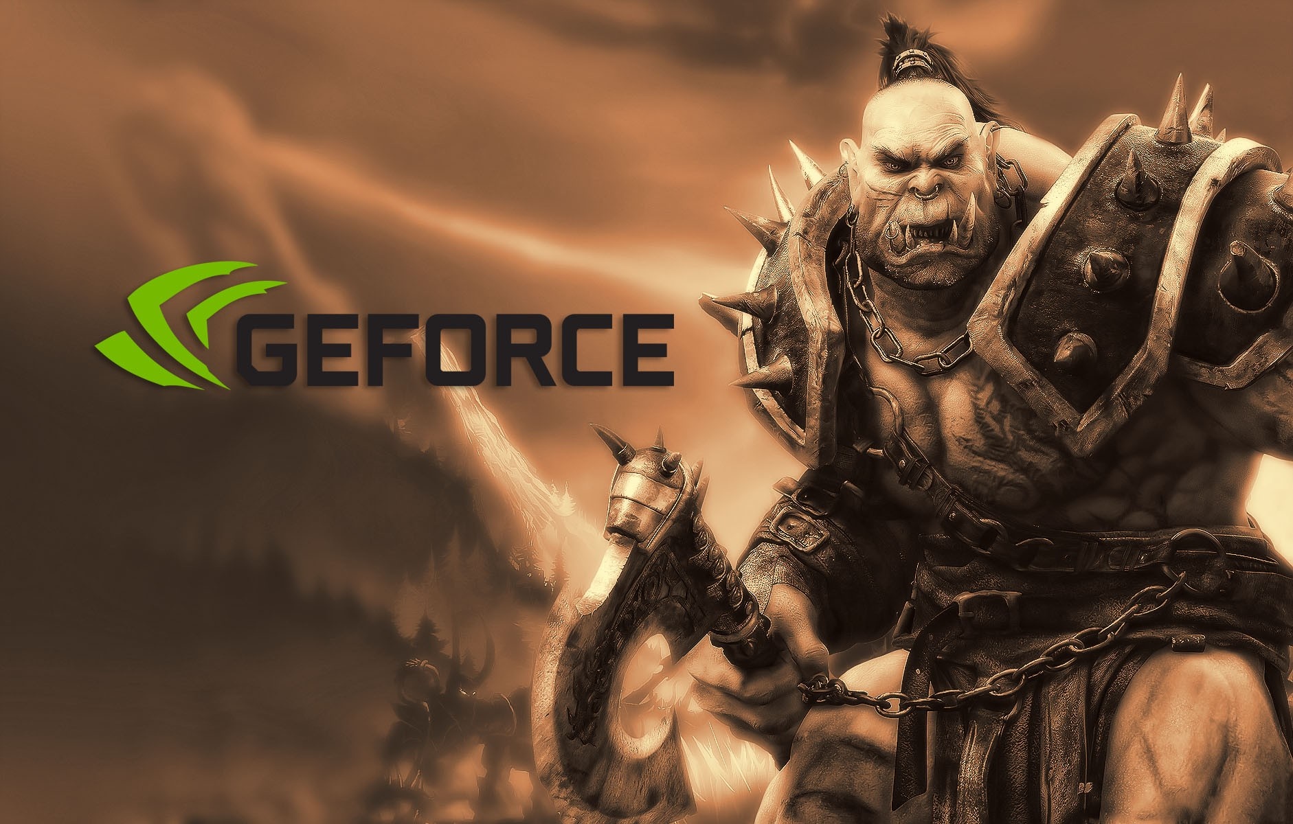 Nvidia GeForce Orc Warrior with Axe HD Wallpaper