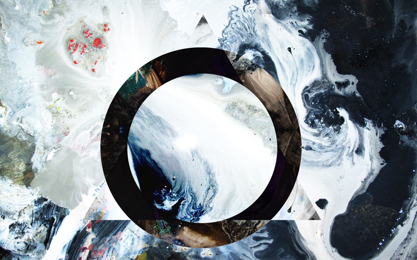 Abstract artwork with circle and triangles HD Wallpaper