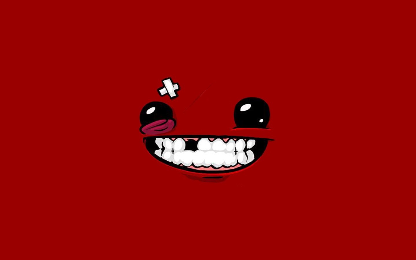 Super Meat Boy character face illustration HD Wallpaper