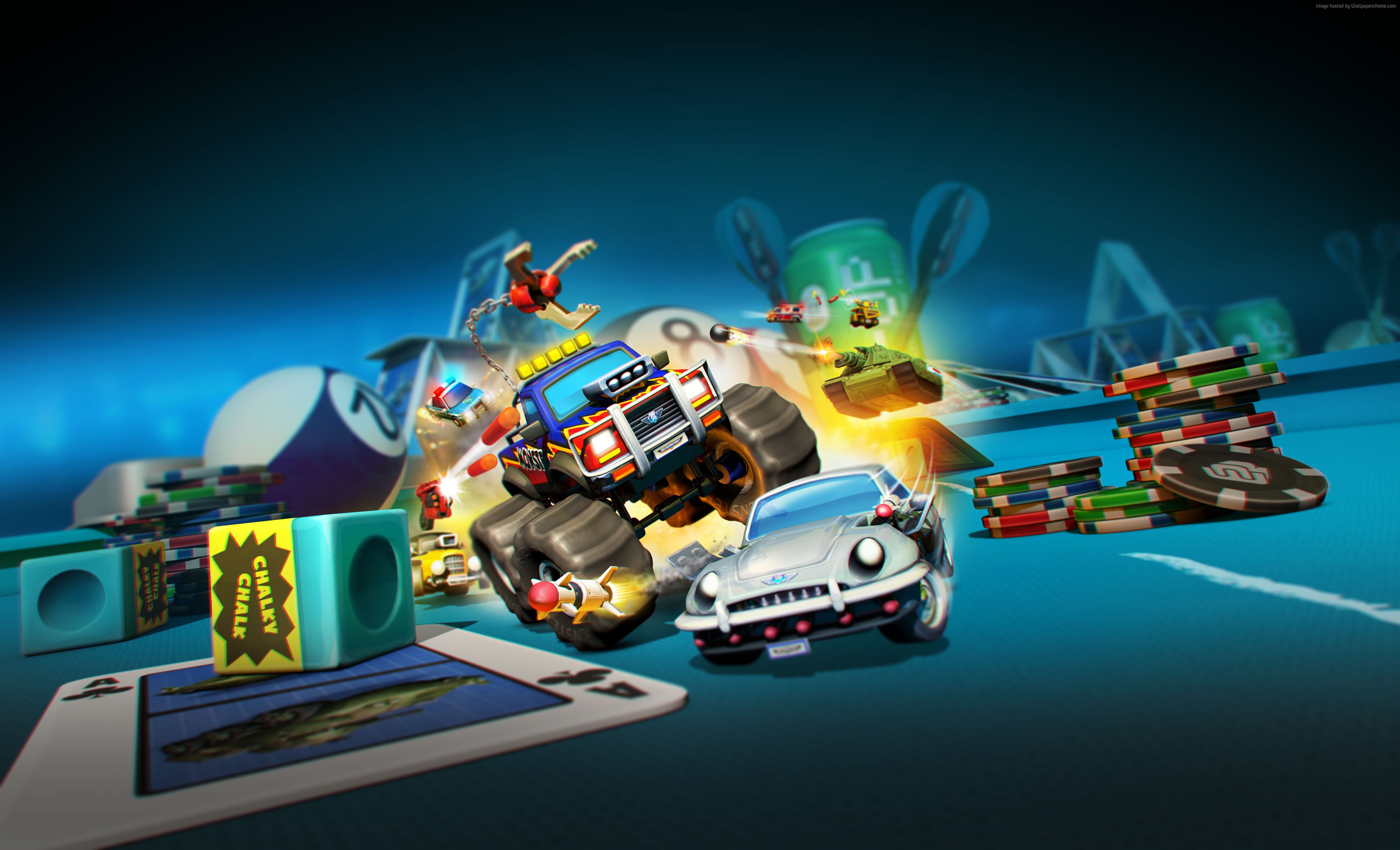 Micro Machines World Series screenshot with toy cars HD Wallpaper