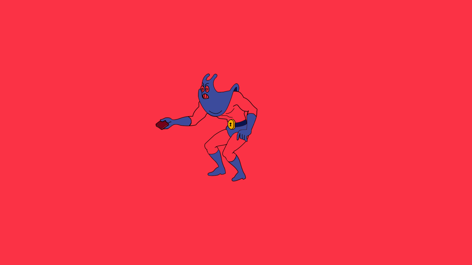 Manta Ray from SpongeBob SquarePants holding a brick HD Wallpaper