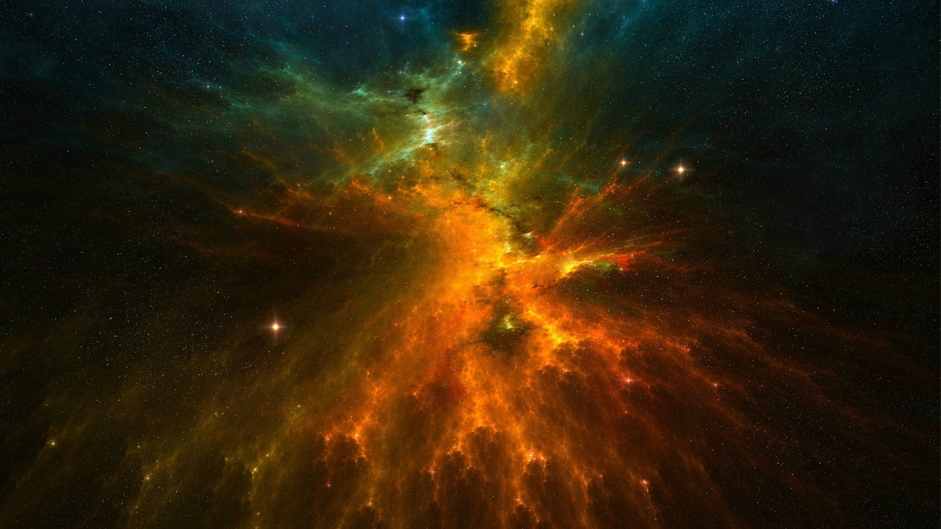 Colorful nebula and stars in outer space HD Wallpaper