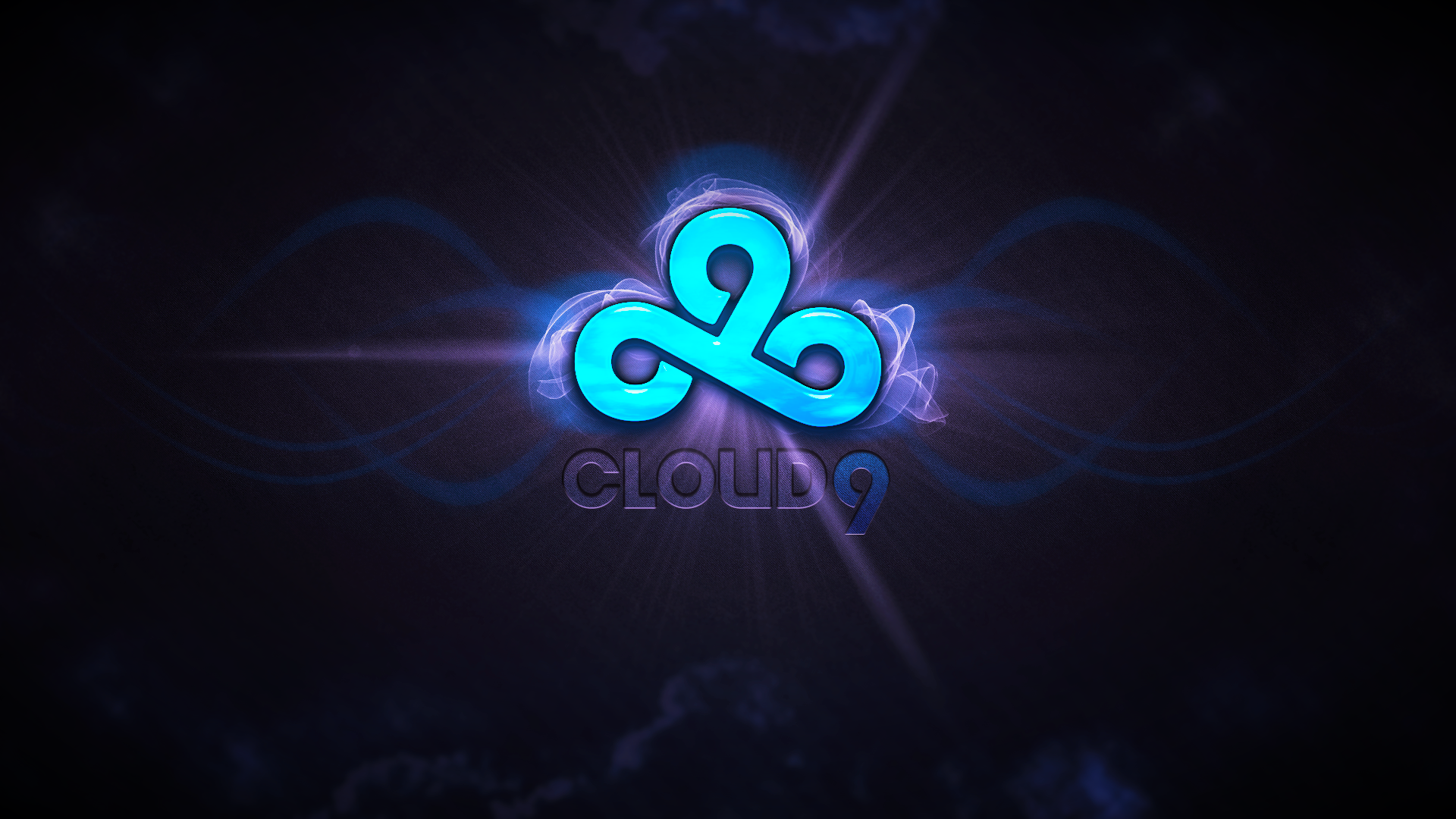 Cloud9 logo with blue light effects HD Wallpaper
