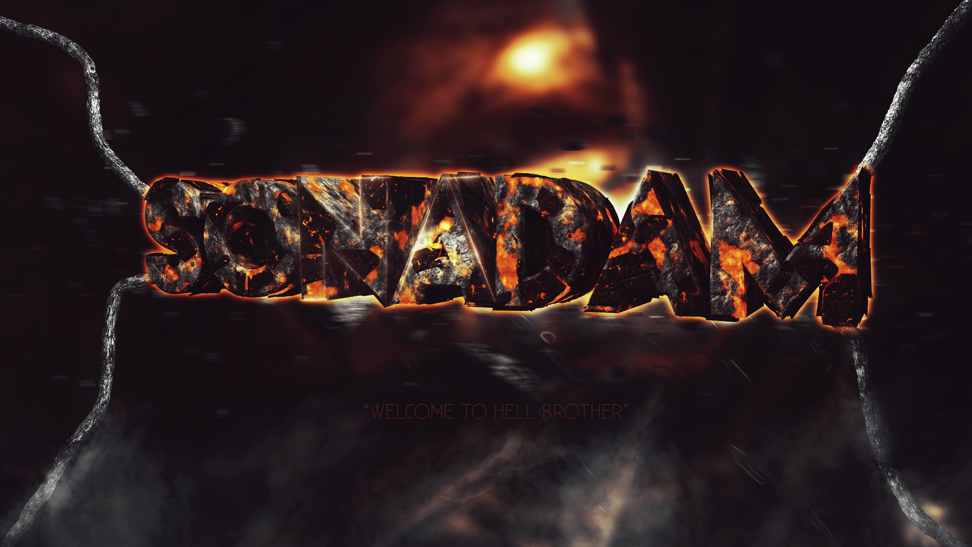 Sonadam logo with fire and smoke HD Wallpaper