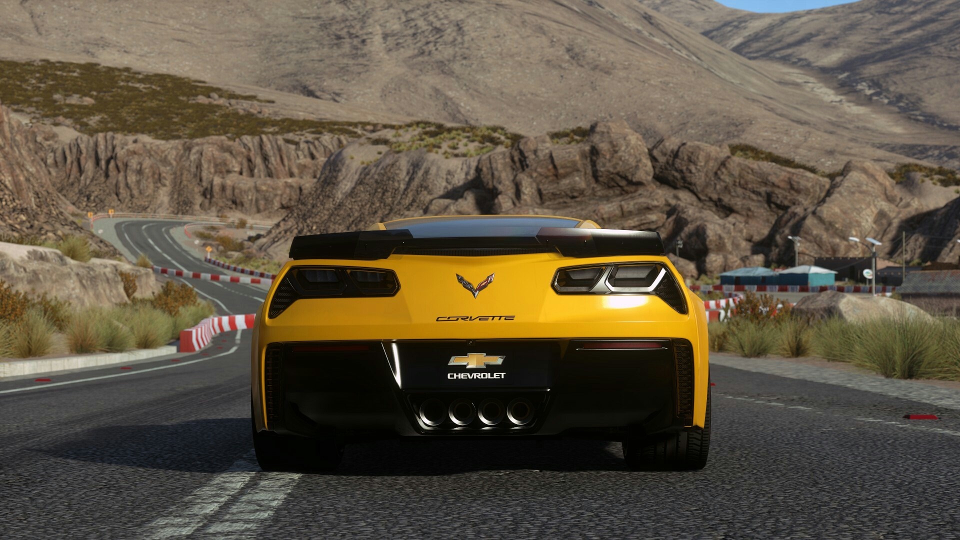Yellow Chevrolet Corvette Z06 on a Mountain Road HD Wallpaper