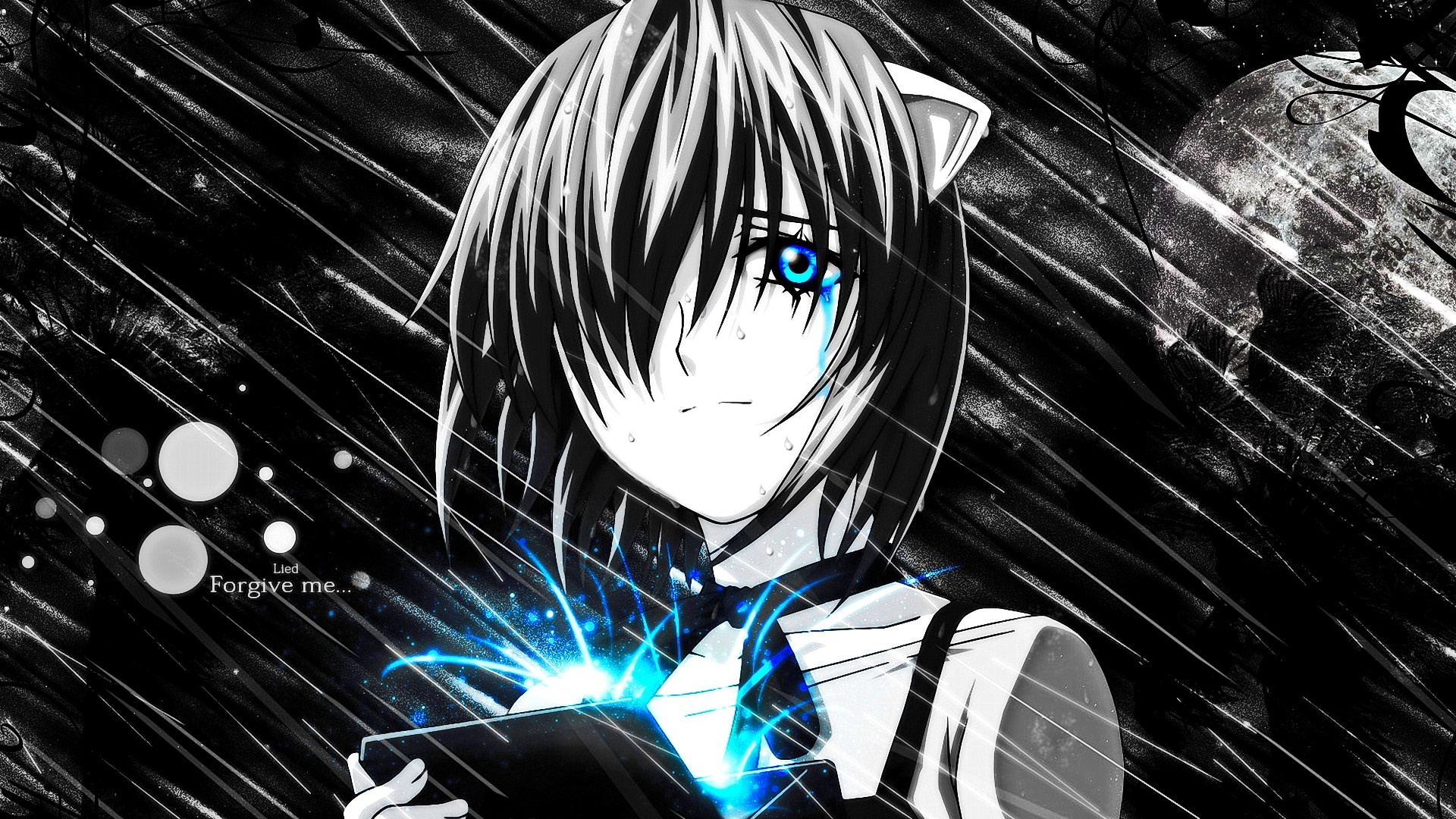 Nyu from Elfen Lied with glowing energy HD Wallpaper