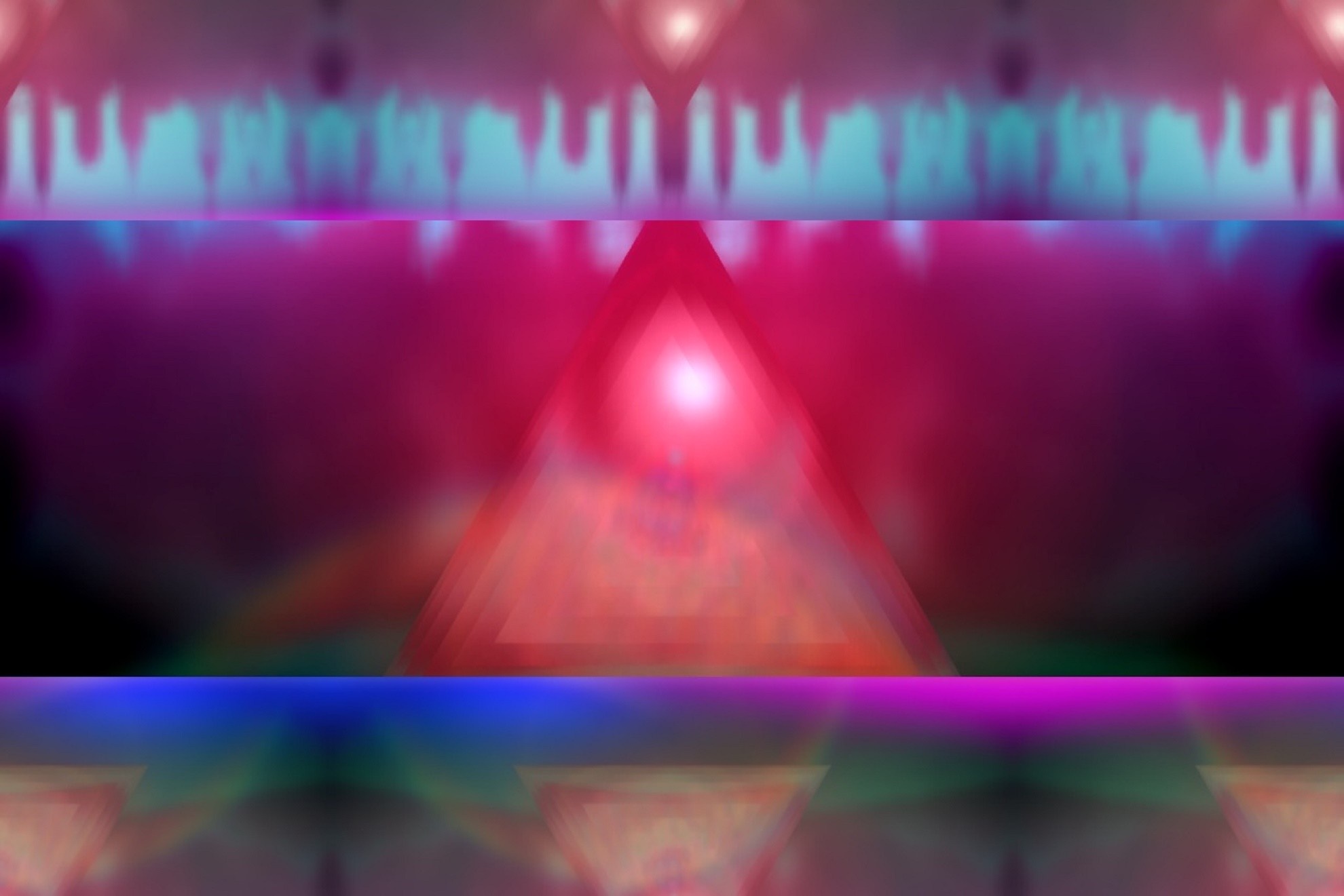 Abstract geometric shapes with pink and blue lights HD Wallpaper