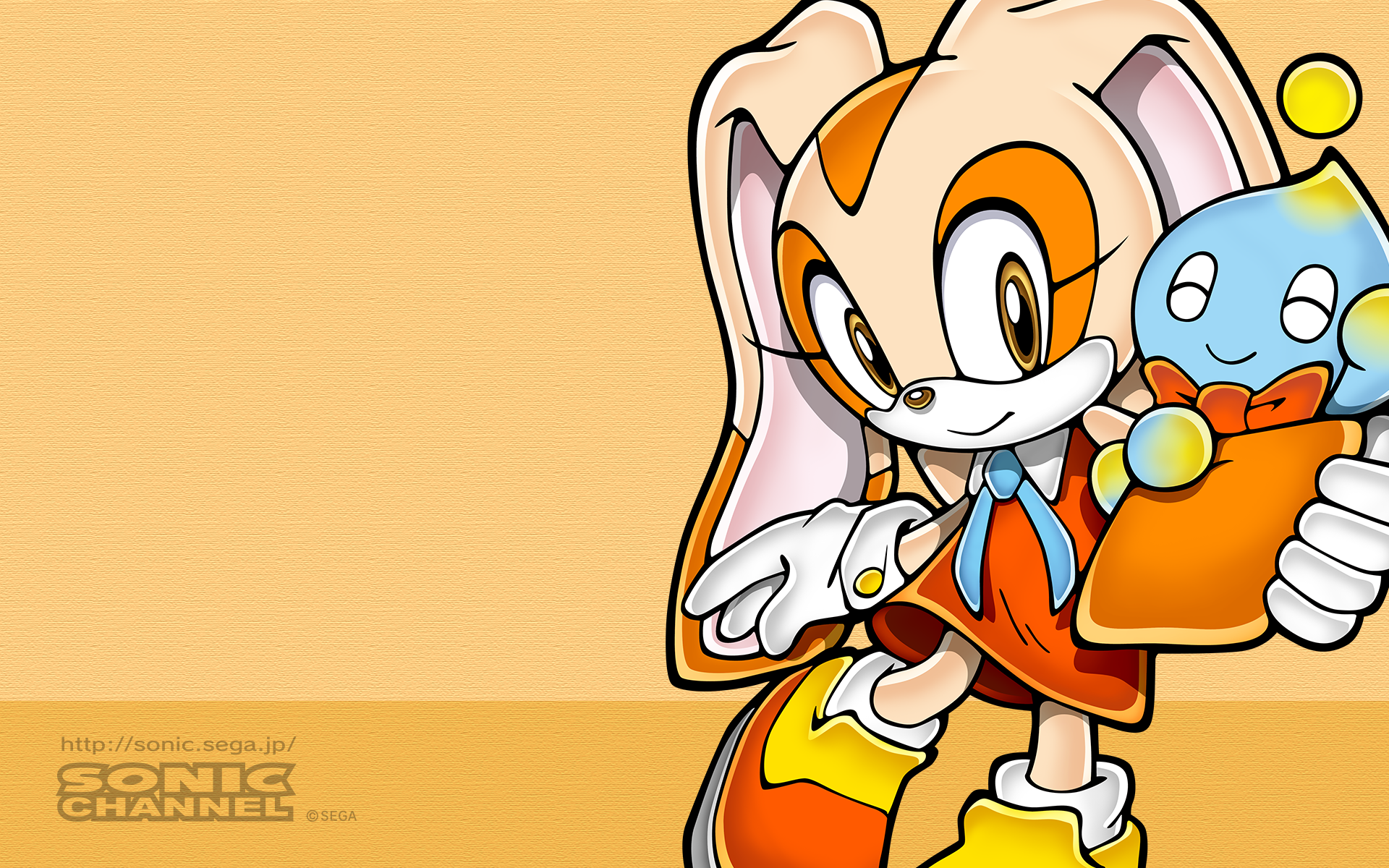 Cream the Rabbit and Cheese the Chao from Sonic the Hedgehog HD Wallpaper