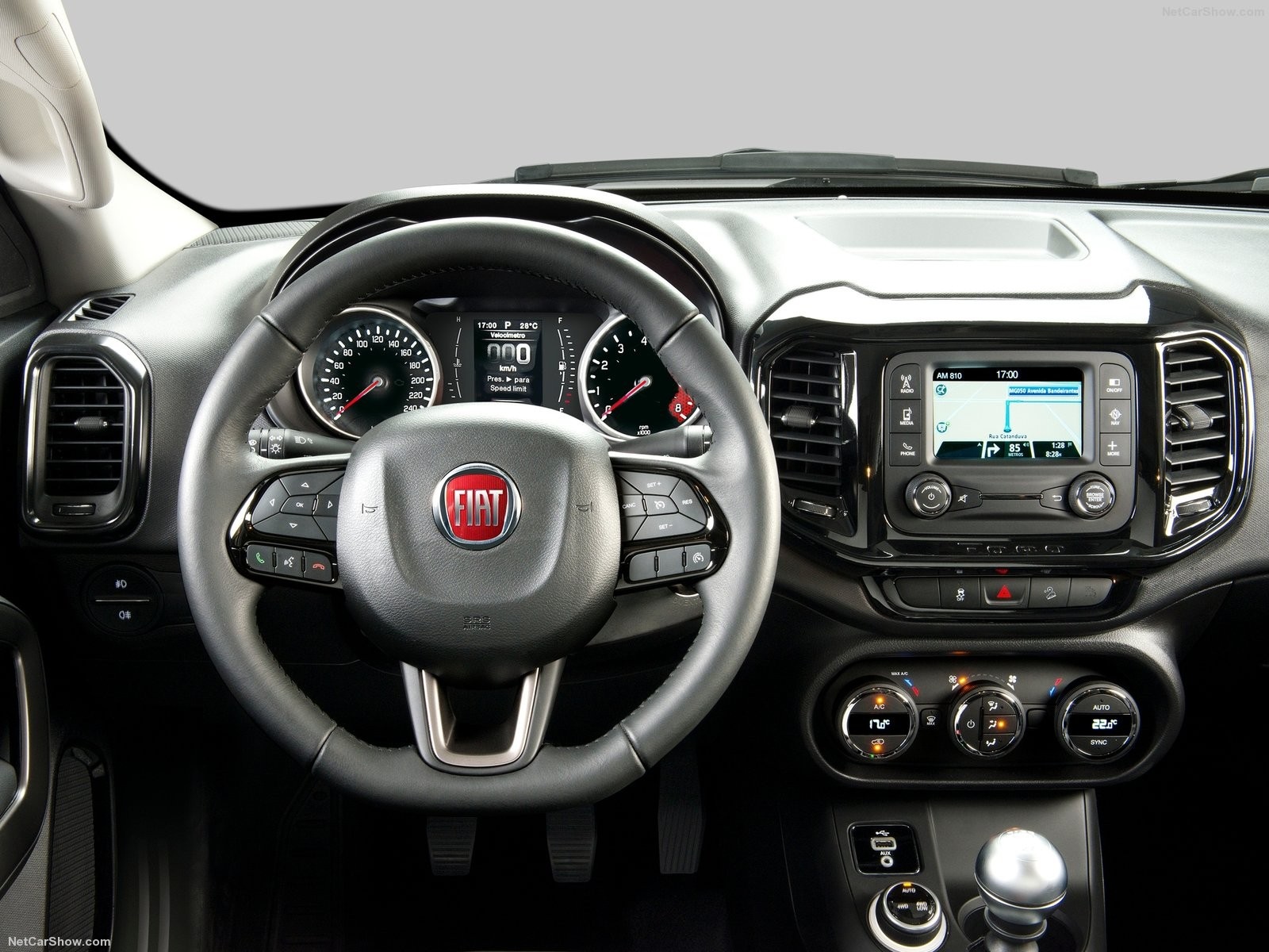 Fiat car interior dashboard and steering wheel HD Wallpaper