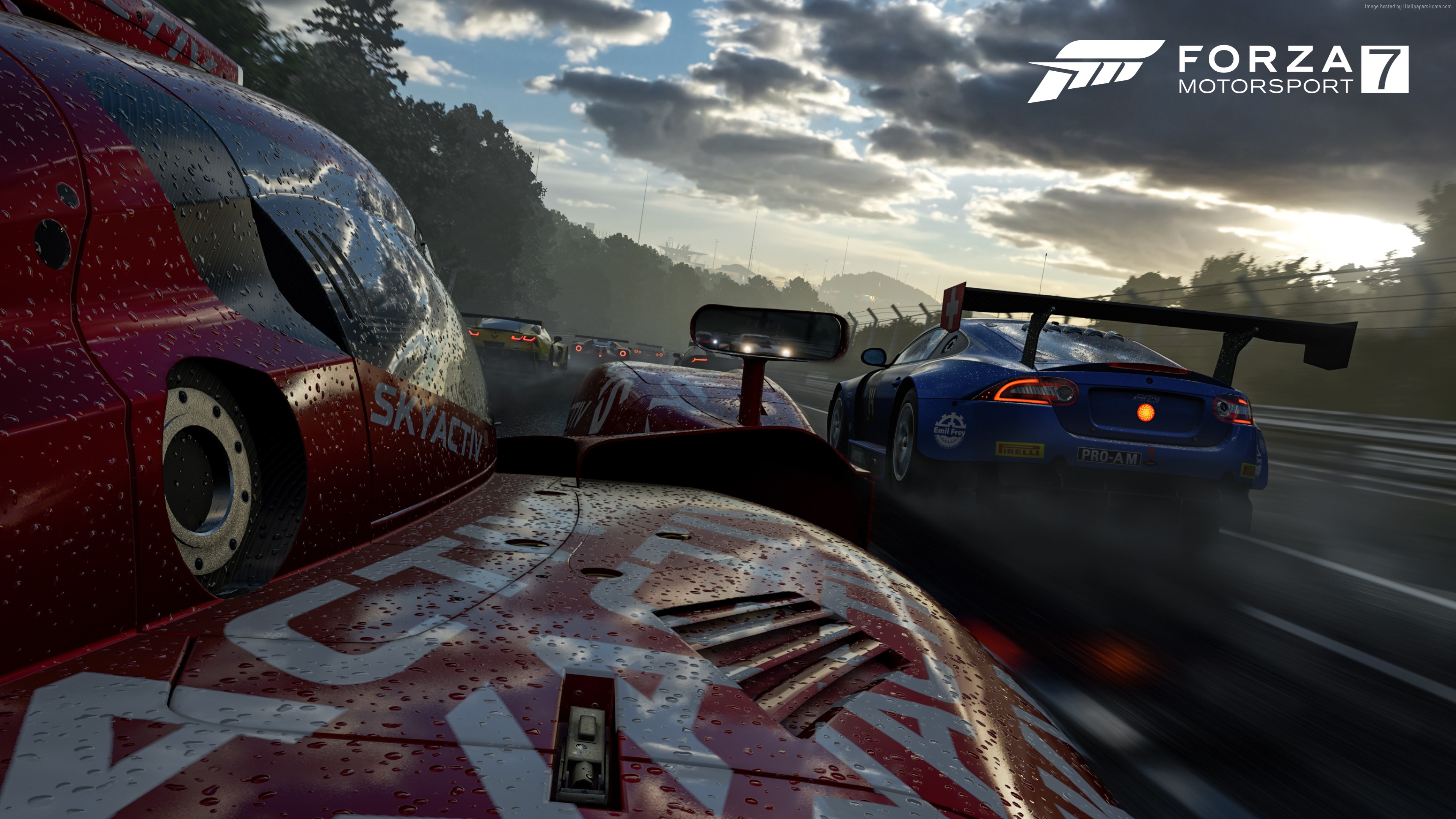 Forza Motorsport 7 racing cars on track HD Wallpaper