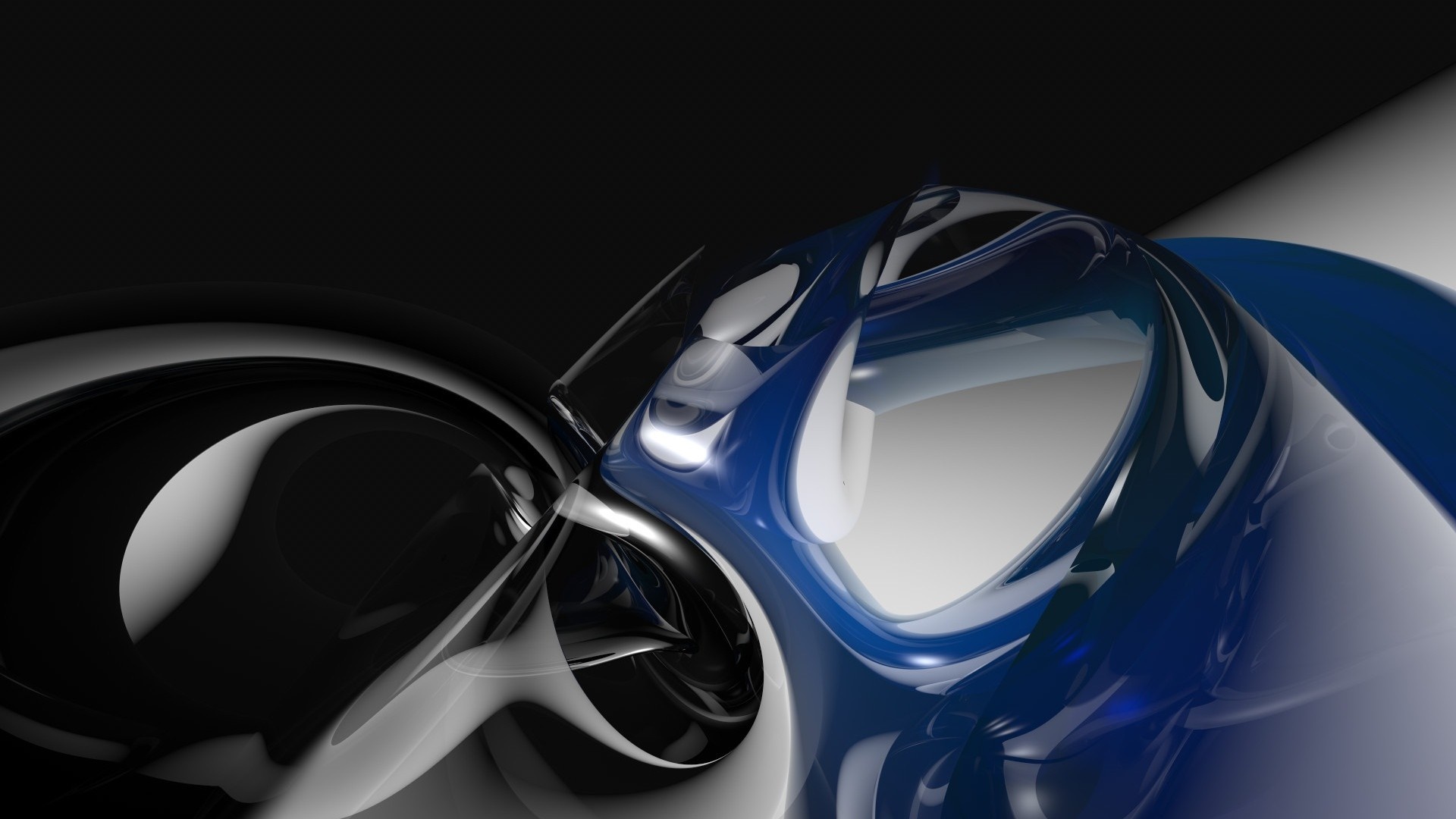 Abstract blue and black glossy shapes HD Wallpaper